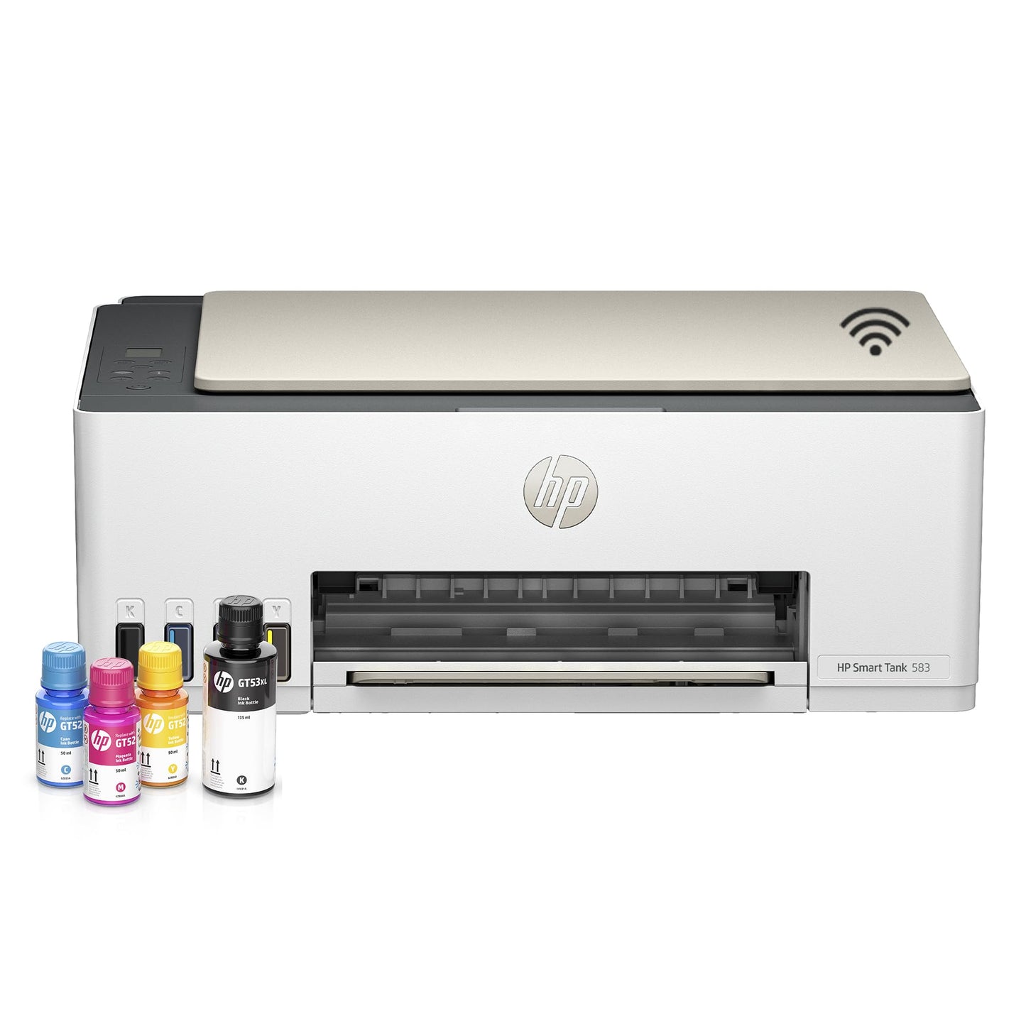 HP Impresora Multifuncional Smart Tank 583, Todo-en-Uno, Tanque de Tinta, WiFi, USB, Bluetooth, Smart, AirPrint, Impresión, Copiado, Escaneo (4A8D7A#AKY)