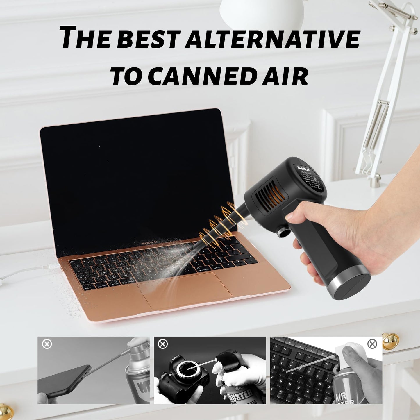 Plumero de Aire Svinkal Inalámbrico Recargable para Limpieza de Teclado y Cámara