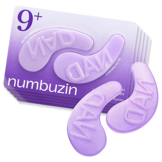 numbuzin Parches Para Ojos N.° 9 | Parches De Colágeno Nad+ Para El Contorno De Ojos | Ojeras, Efecto Refrescante, Reduce La Hinchazón, Arrugas Con Péptidos, Cafeína Y Niacinamida | Reafirmante Y Volu
