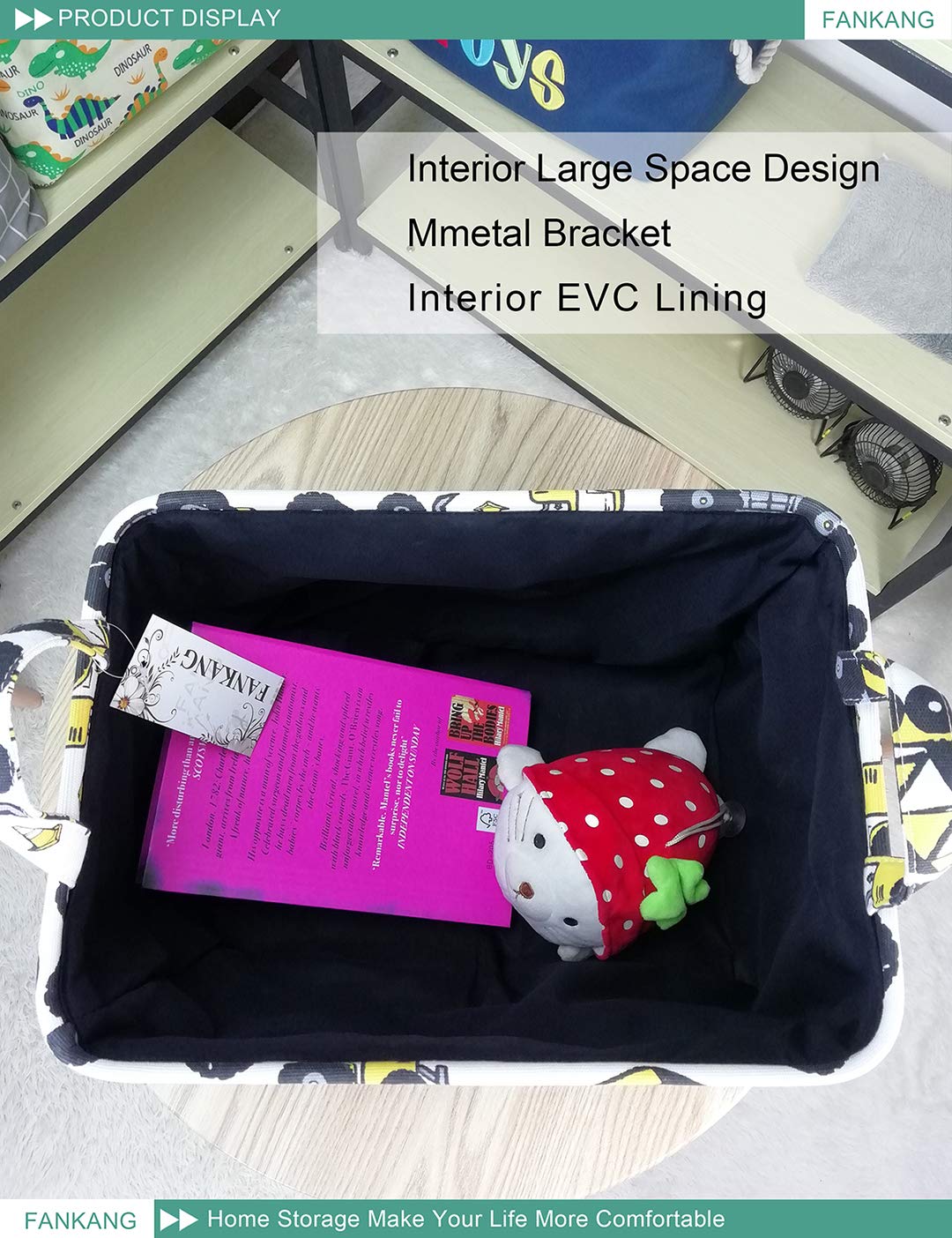 FANKANG Cesta rectangular para lavandería