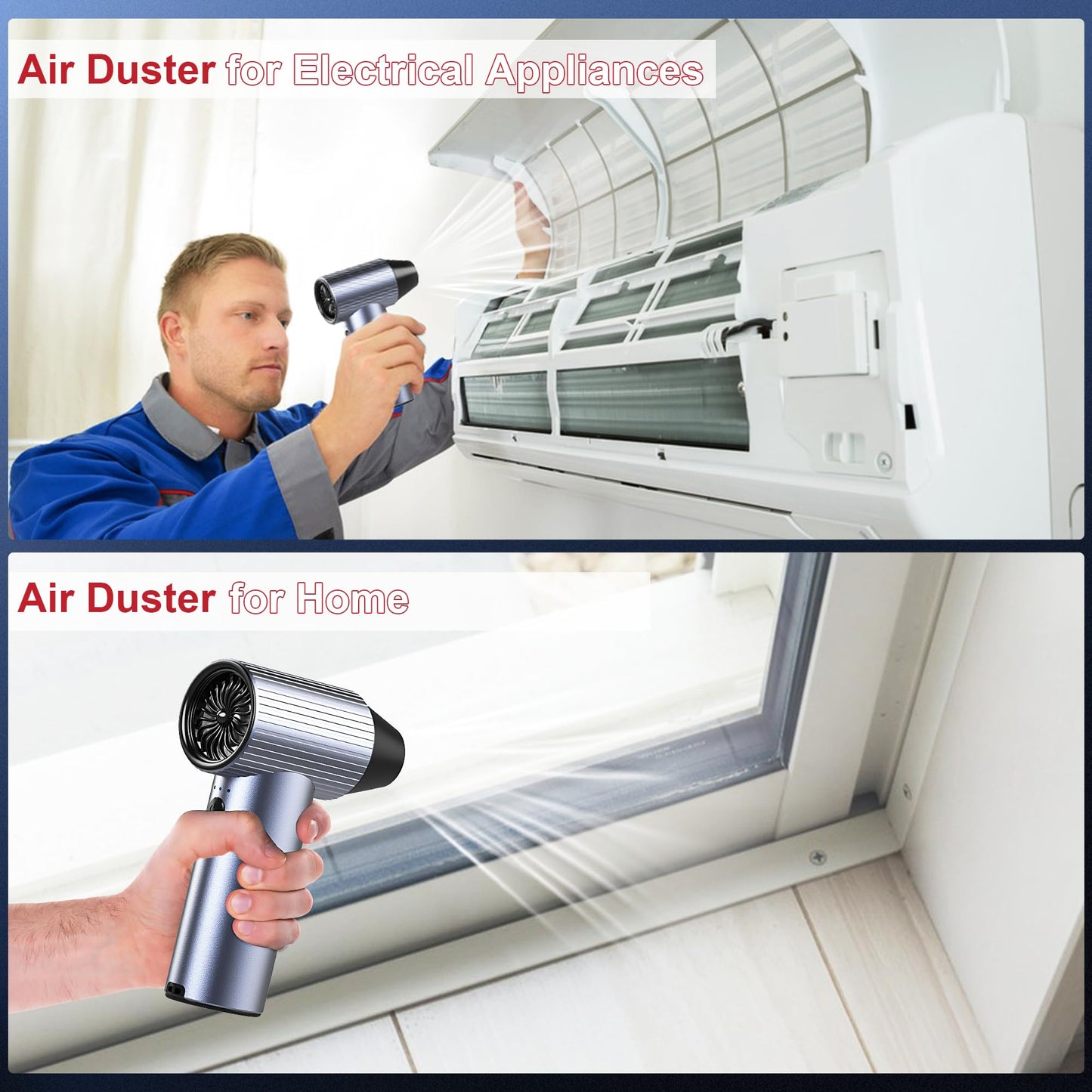 SDFM - Plumero de aire eléctrico, mini soplador súper potencia con motor sin escobillas, modo de 3 velocidades, sopladores de hojas ligeros para soplar hojas, limpieza de patio, teclado, PC, coche