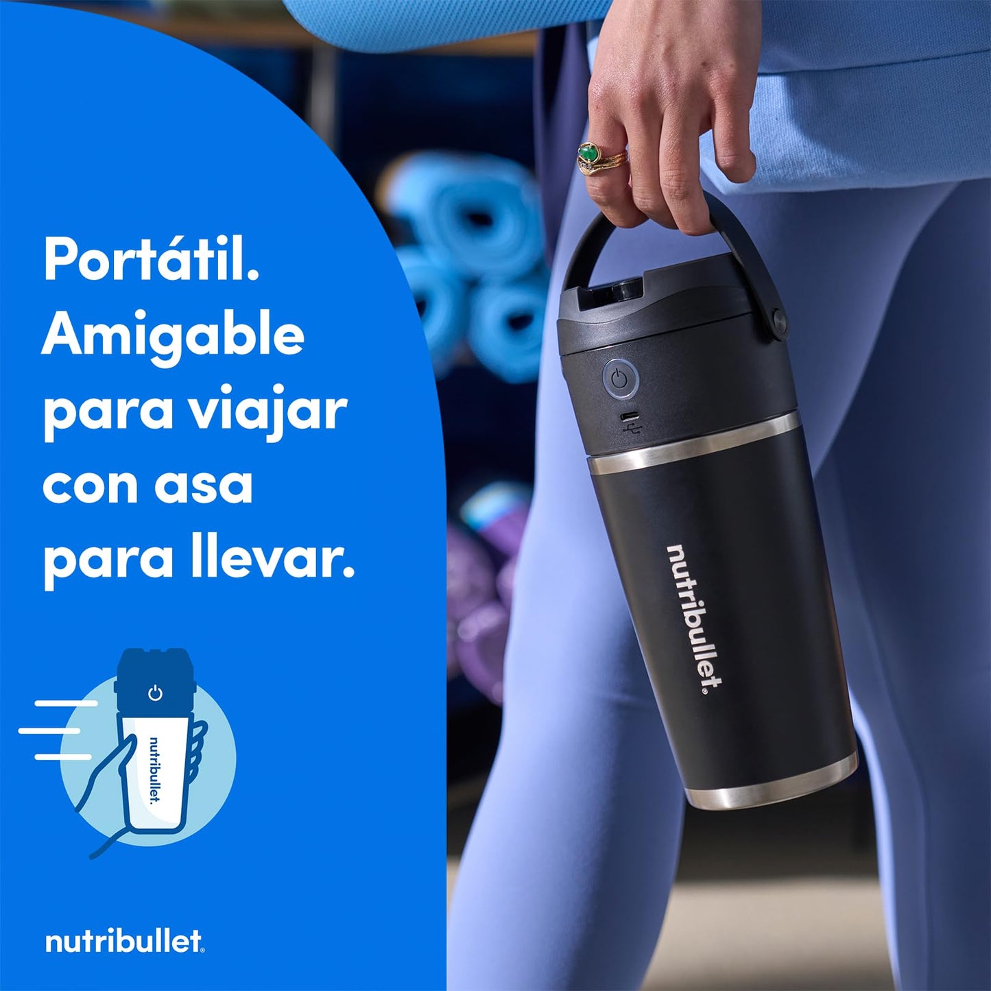 Licuadora Portátil Nutribullet Flip Blanca Compacta