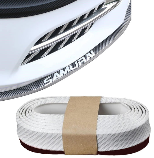 Spoiler Universal Vmingo Fibra Carbono Blanco Flexible Lip Samurai