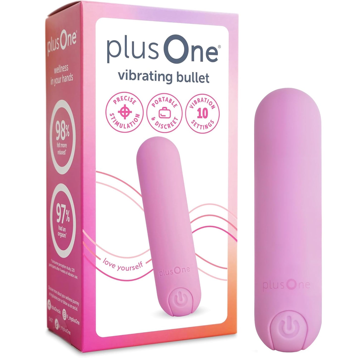 Vibrador Bala plusOne Rosa Silicona BodySafe Impermeable Recargable para Mujer