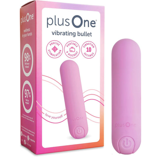 Vibrador Bala plusOne Rosa Silicona BodySafe Impermeable Recargable para Mujer
