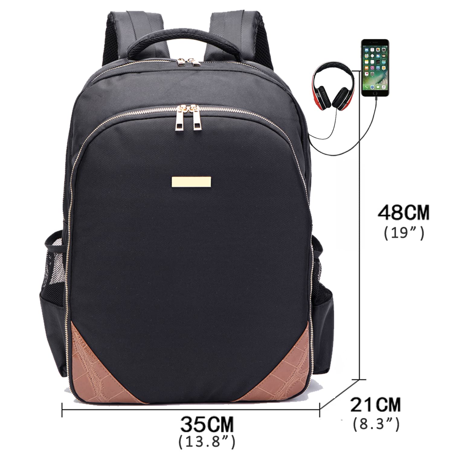 Mochila de Viaje NIHANEH Negro, Herramientas de Peluquería, Almacenamiento