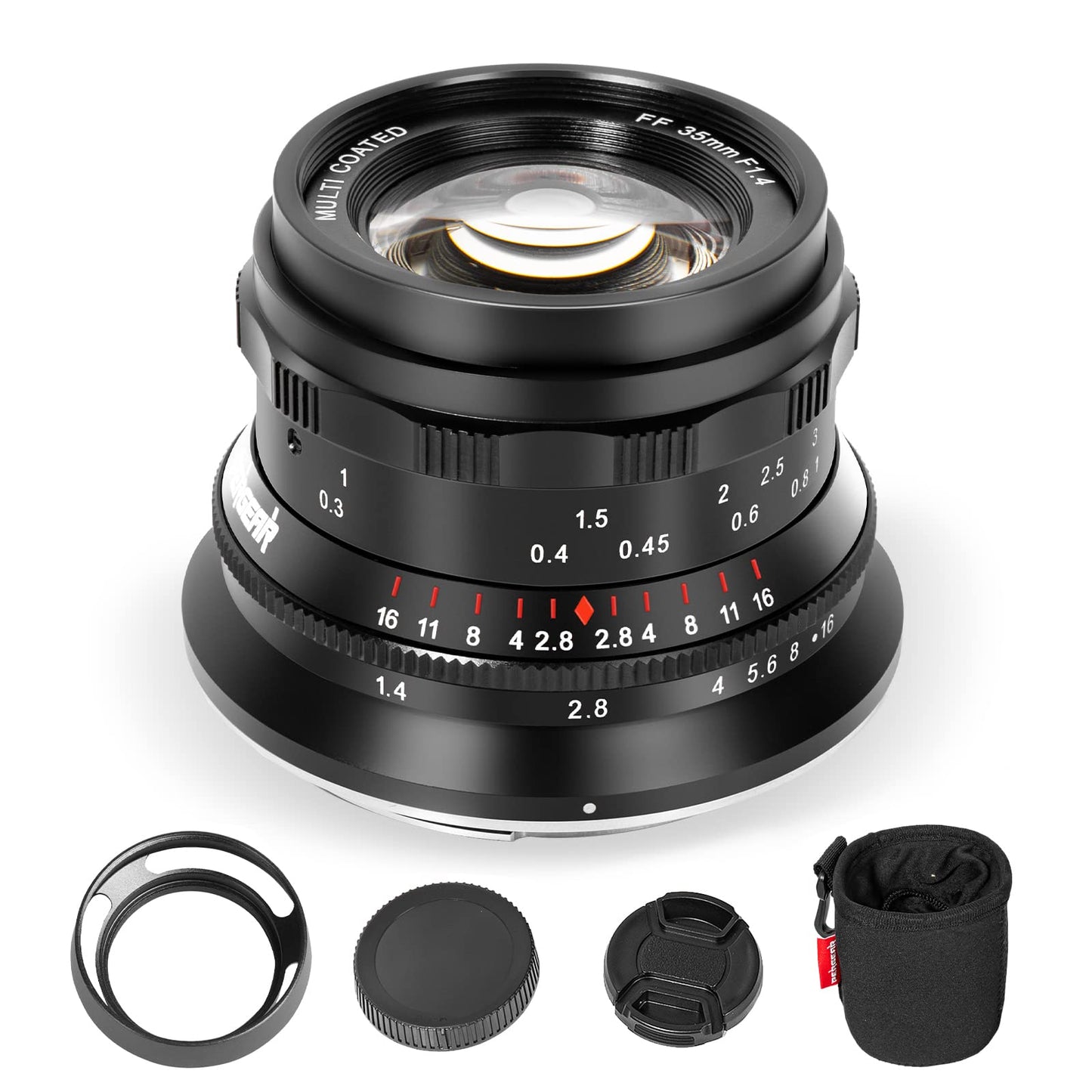 PERGEAR - Lente de Enfoque Manual de fotograma Completo F1.4 de 35 mm, Compatible con cámaras Sony E-Mount A7 A7II A7III A7R A7RII A7RIII A7RIV A7S A7SII A7SIII A9 A7C A6400 A6600 A6100 A6500 A63000