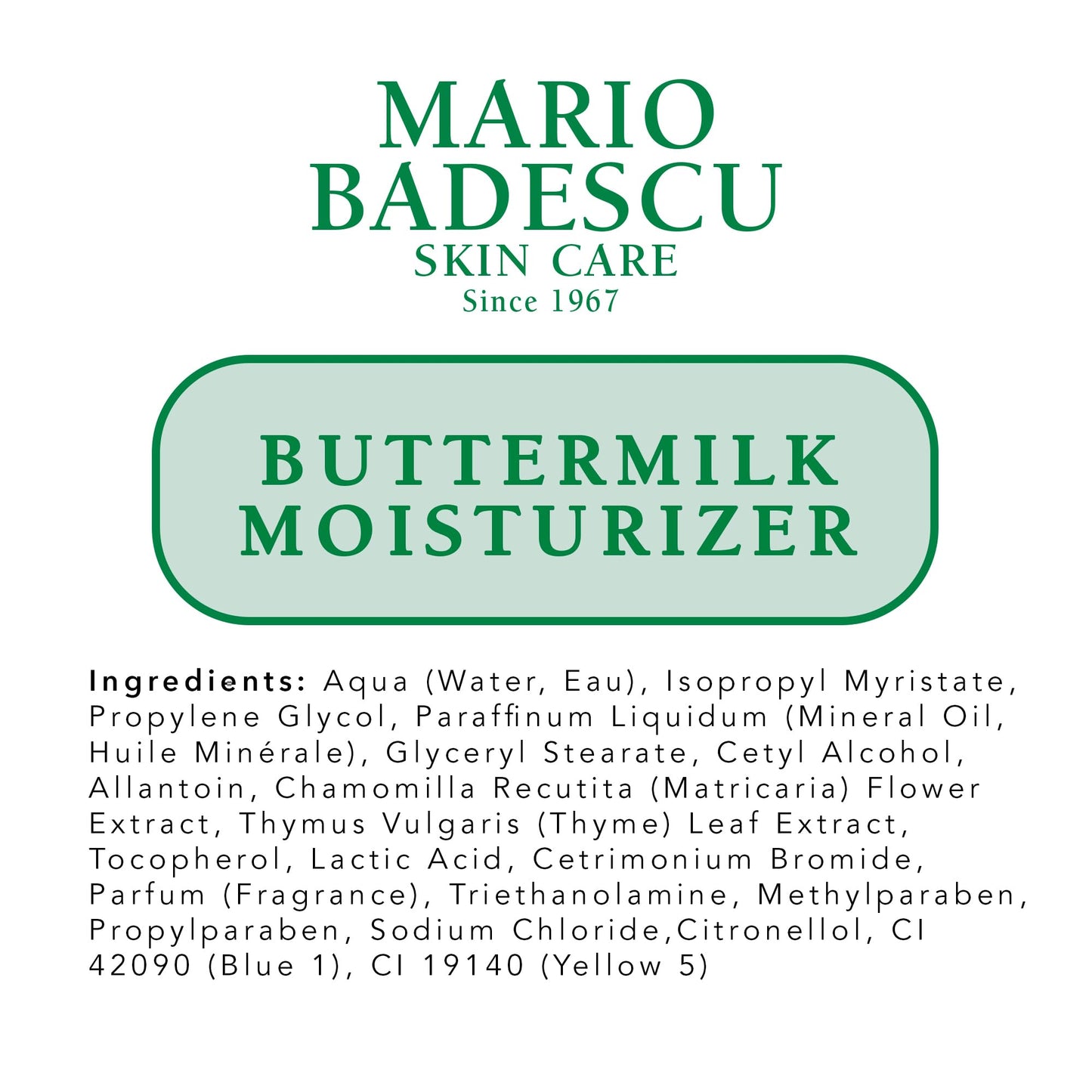Mario Badescu Crema hidratante facial de suero de leche para mujeres y hombres, crema hidratante facial ideal para piel mixta o seca, crema facial hidratante con ácido láctico y extracto de tomillo, 59 ml