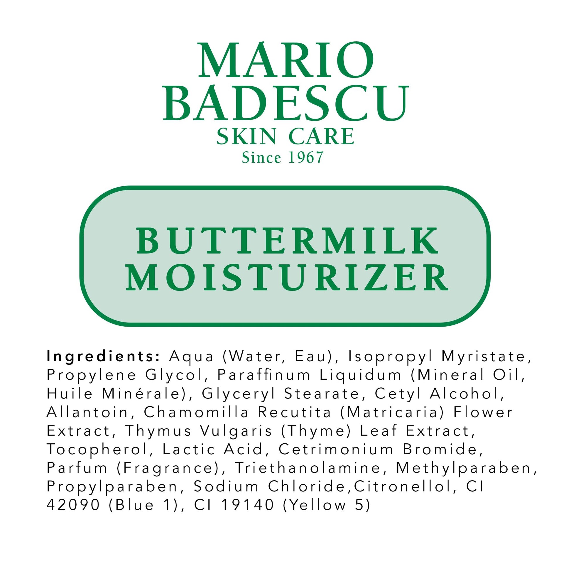 Mario Badescu Crema hidratante facial de suero de leche para mujeres y hombres, crema hidratante facial ideal para piel mixta o seca, crema facial hidratante con ácido láctico y extracto de tomillo, 59 ml