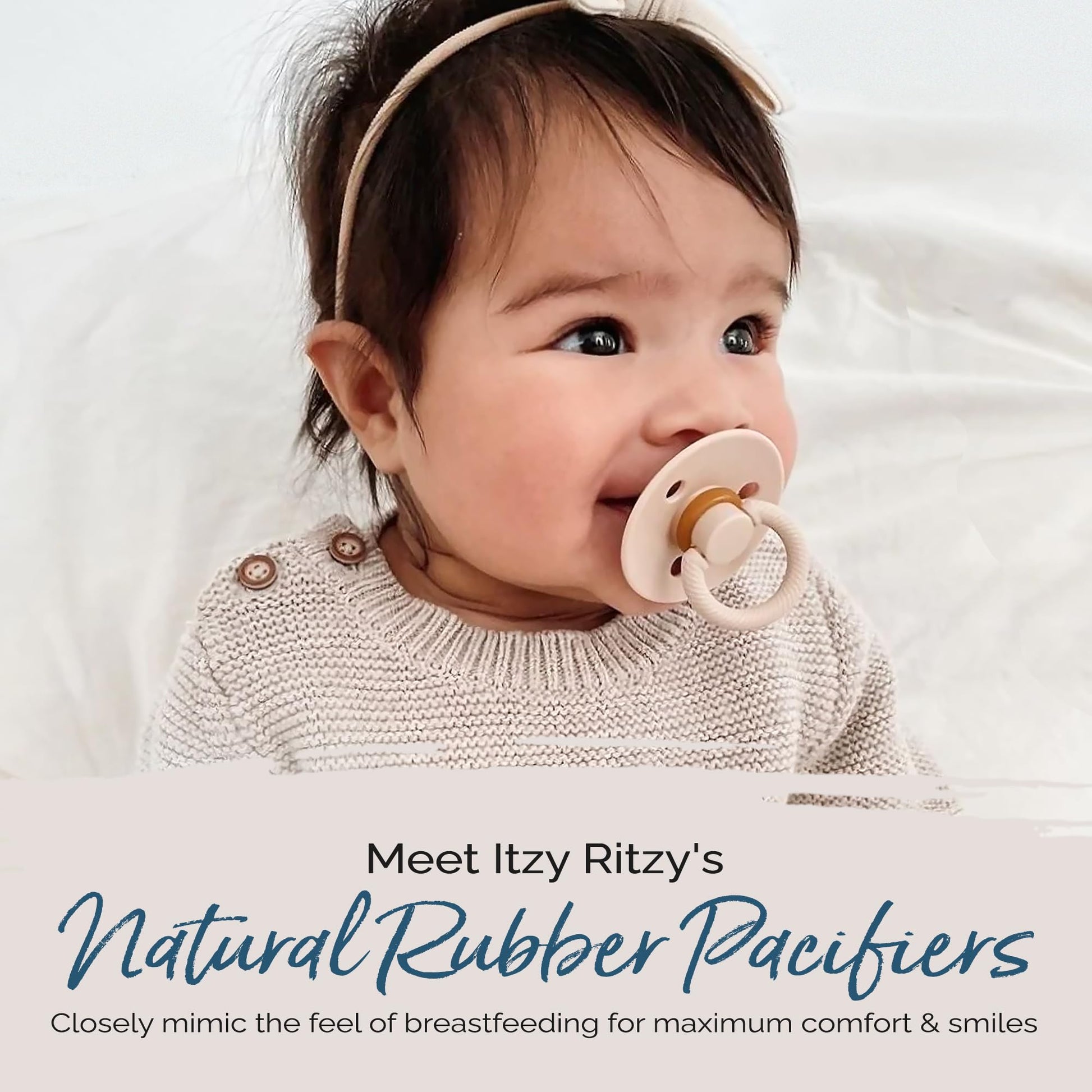 Itzy Ritzy 2 chupetes de goma natural; para edades de 0 a 6 meses, coco y tostadas