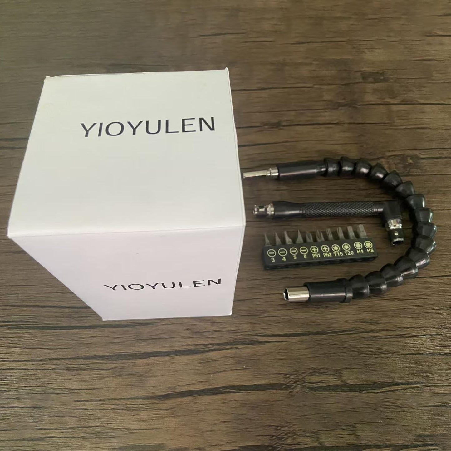 YIOYULEN - Extensión de broca flexible de 11.6 pulgadas, extensión de taladro magnético plegable, ángulo recto de 90° para eje magnético hexagonal suave para adaptador de taladro manual, tamaño hexagonal de 1/4 pulgadas, negro (12 piezas)