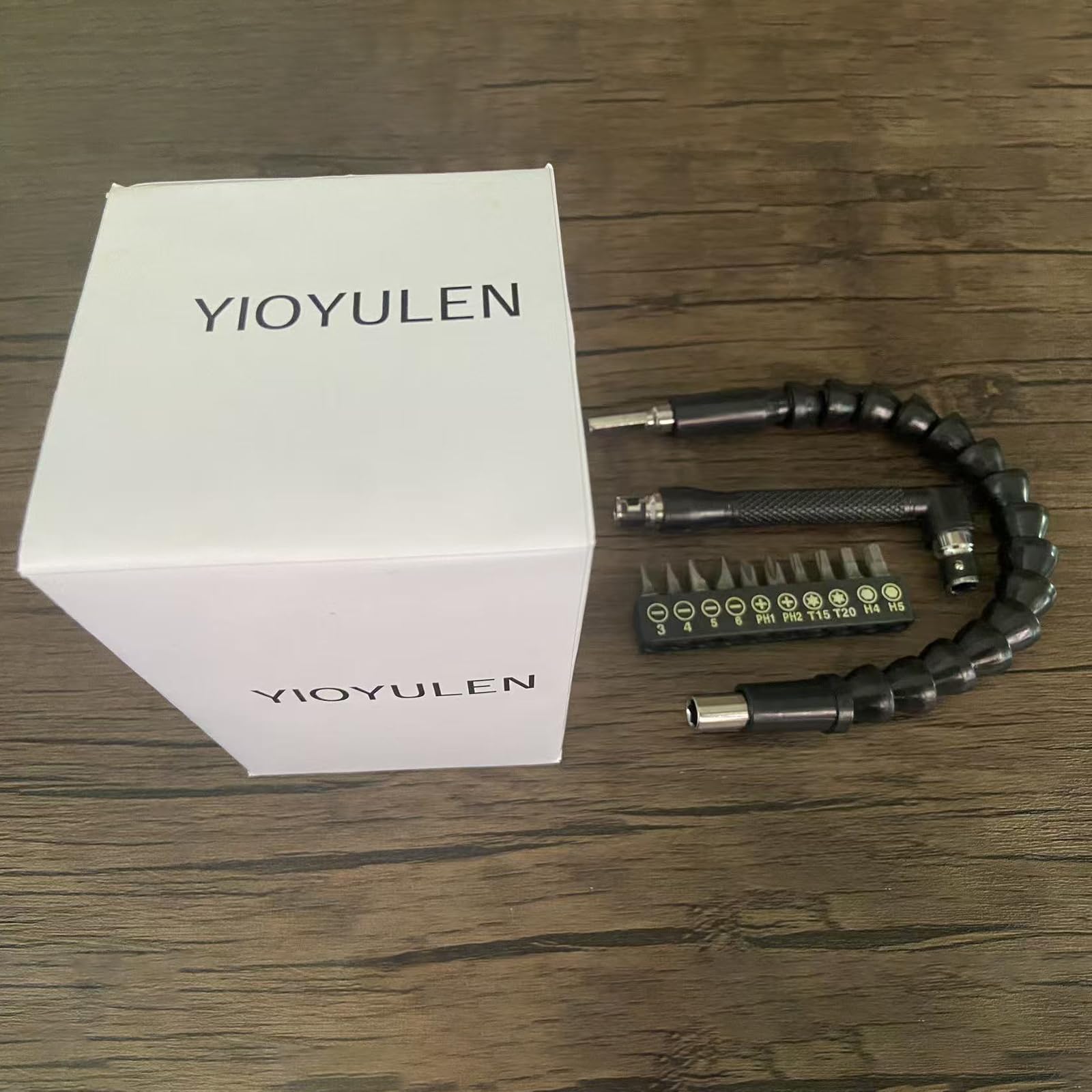 YIOYULEN - Extensión de broca flexible de 11.6 pulgadas, extensión de taladro magnético plegable, ángulo recto de 90° para eje magnético hexagonal suave para adaptador de taladro manual, tamaño hexagonal de 1/4 pulgadas, negro (12 piezas)