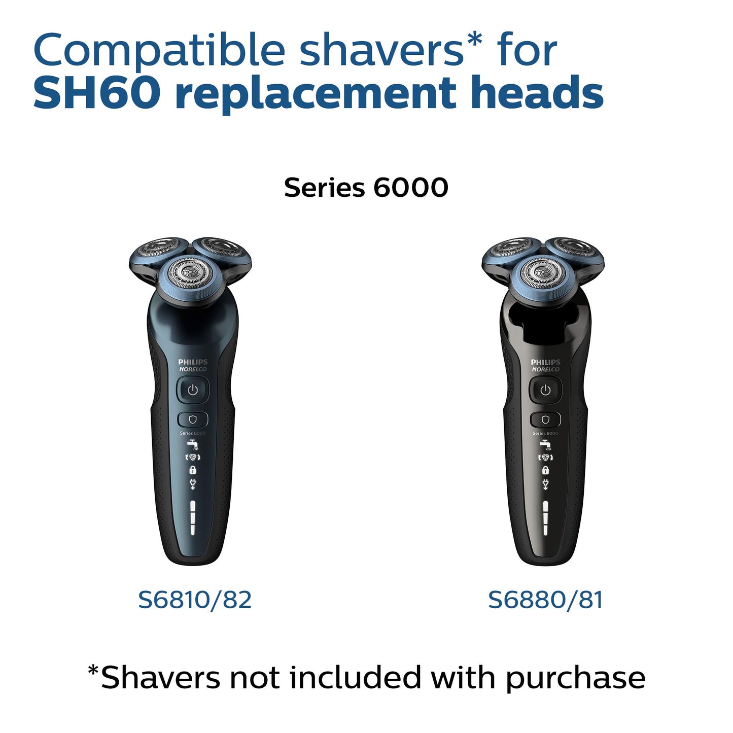 Philips Norelco Replacement Head for Series 6000 Shavers, SH60/72