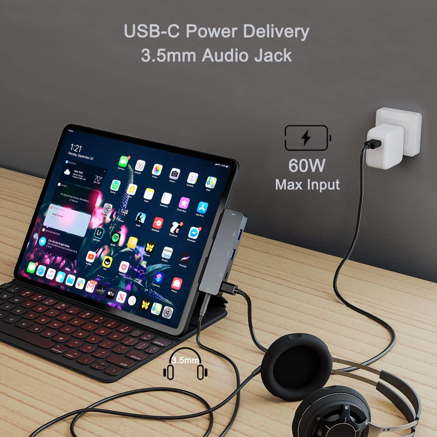 Adaptador USB C 6 en 1 para iPad Pro MacBook HDMI 4K y Más Conectividad