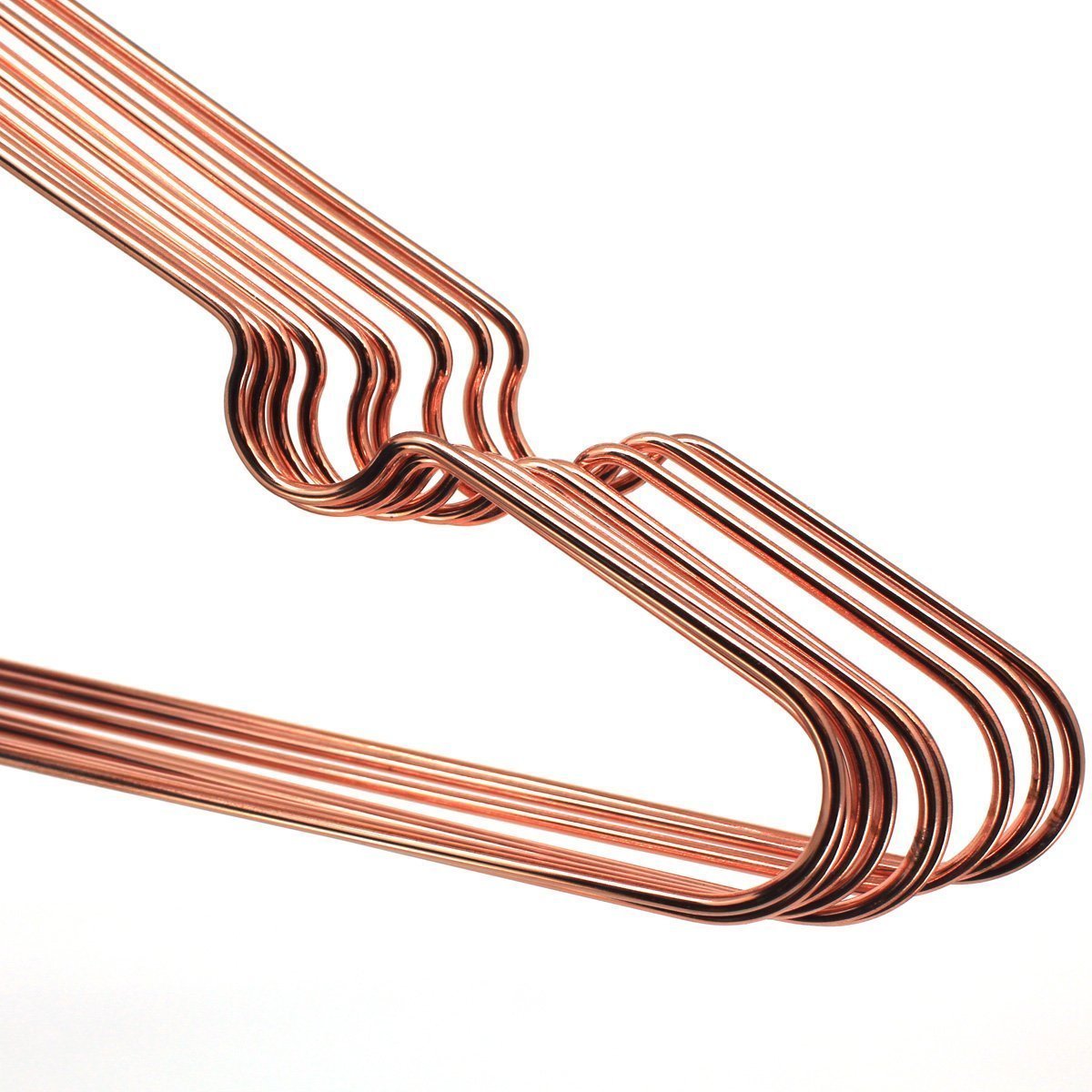 Koobay 13" Children Rose Copper Gold Shiny Metal Wire Top Clothes Hangers for Shirts Coat Storage & Display (10)