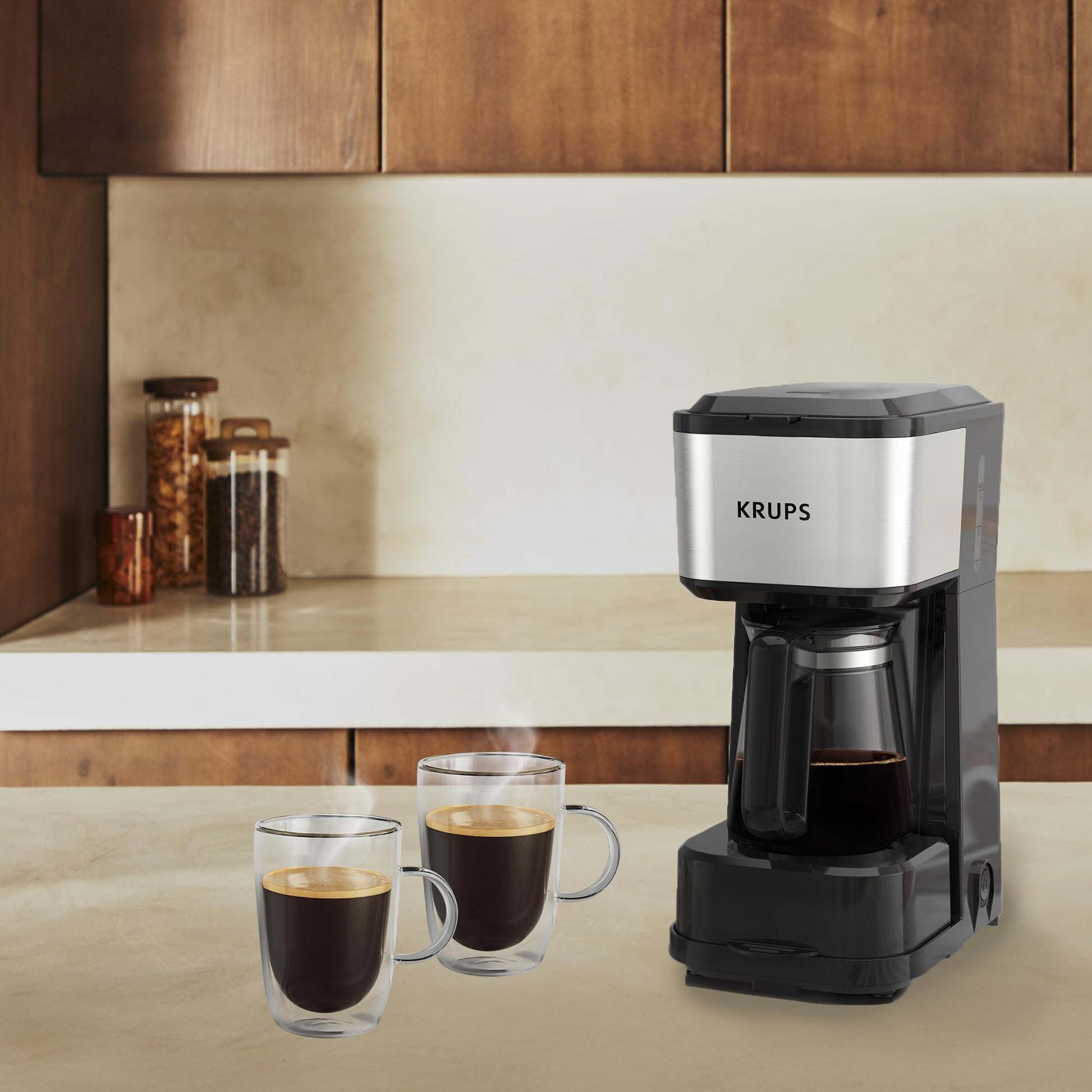 Cafetera de Filtro KRUPS Simply Brew 4 en 1 Plata con Filtro Permanente y Goteador
