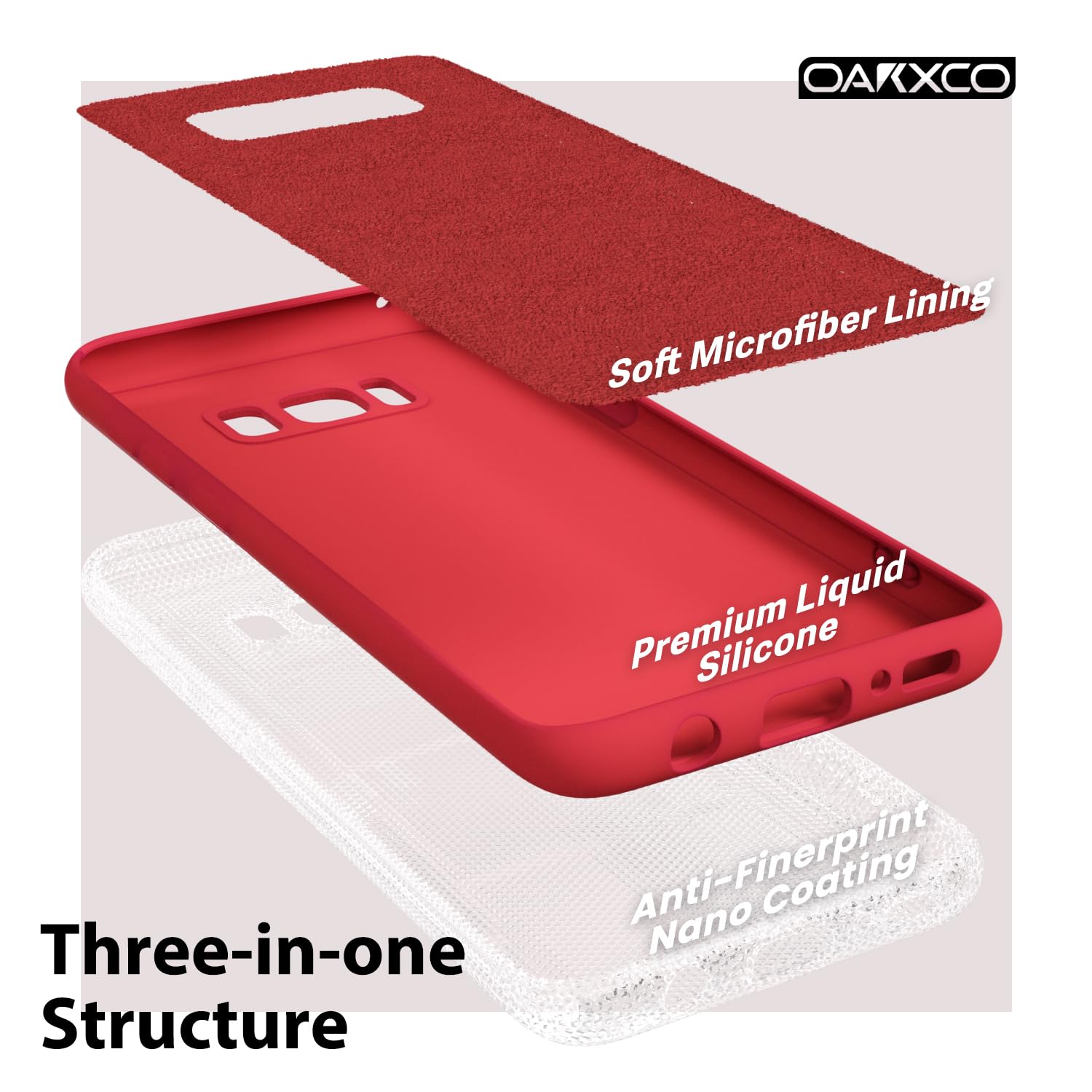 oakxco - Funda de silicona diseñada para Samsung Galaxy S8, funda de gel de goma suave para mujeres y niñas, delgada, delgada, flexible, TPU protector de 5.8 pulgadas, color rojo