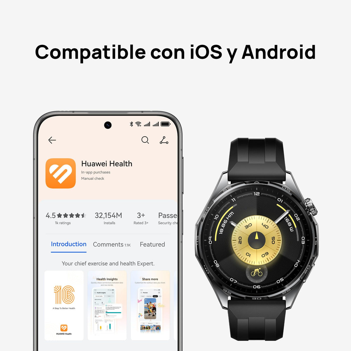 Smartwatch HUAWEI Watch GT 6 Negro 46mm para Hombre