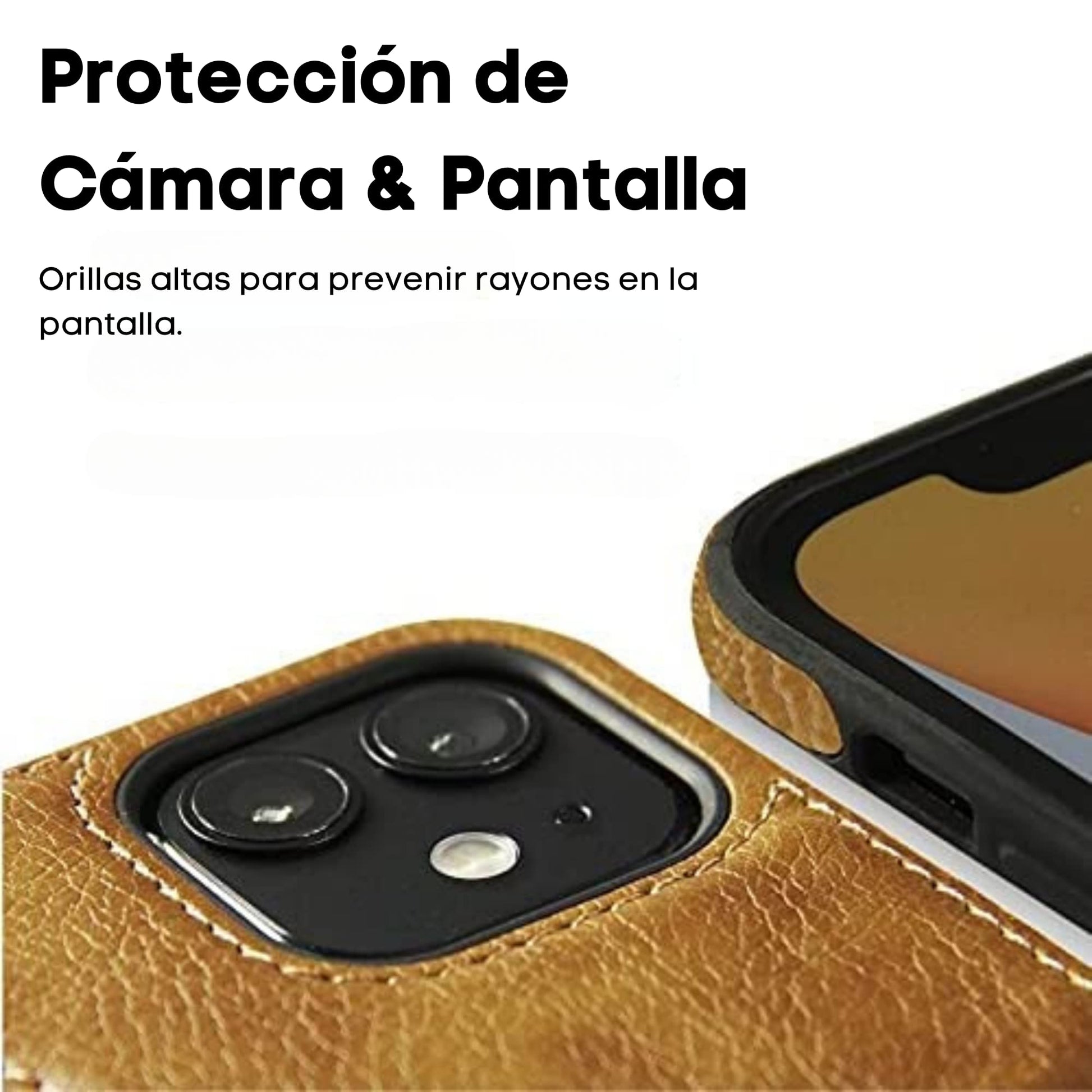 CELULARTE Funda Tipo Piel para iPhone 13 Protector PU Leather Case (Café, iPhone 13)