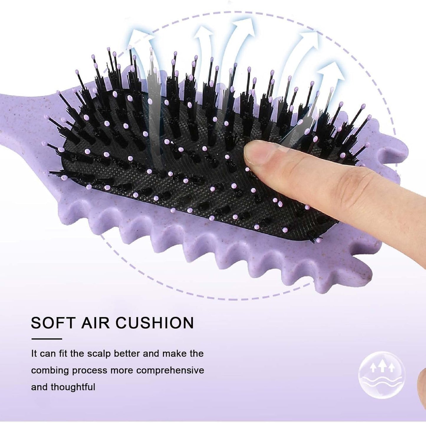 Cepillo Para Cabello Rizado Para Mujeres,Bounce Curl Brush,Cepillo Para Rizos,Cepillo Cabello Rizado,Peine Para Cabello Rizado,Cepillo Definidor De Rizos Bounce Curl,Cepillo 3d Para Rizos (Negro)