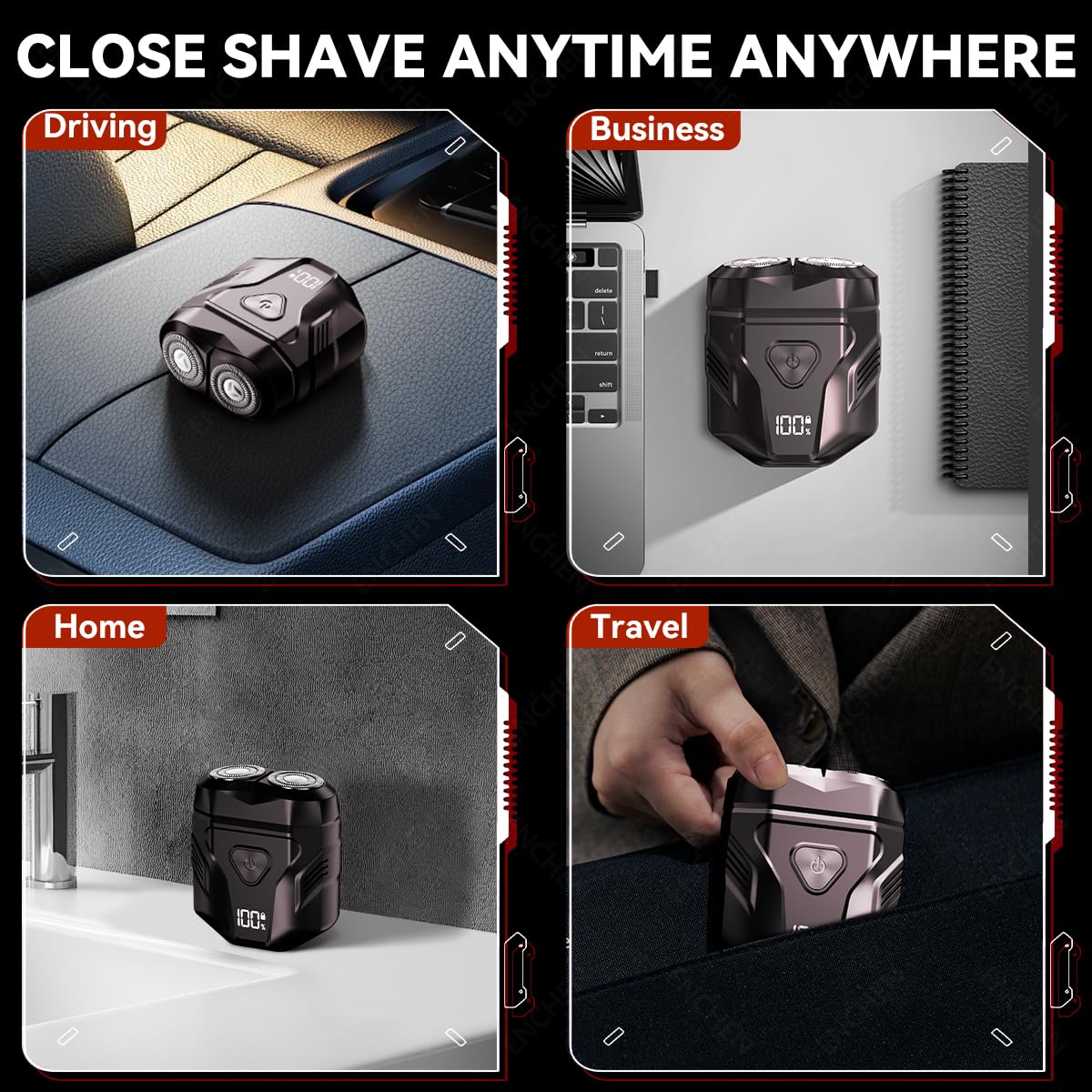 Mini Rasuradora Eléctrica Afeitadora Hombre Barba Trimmer, Ipx7 Impermeable