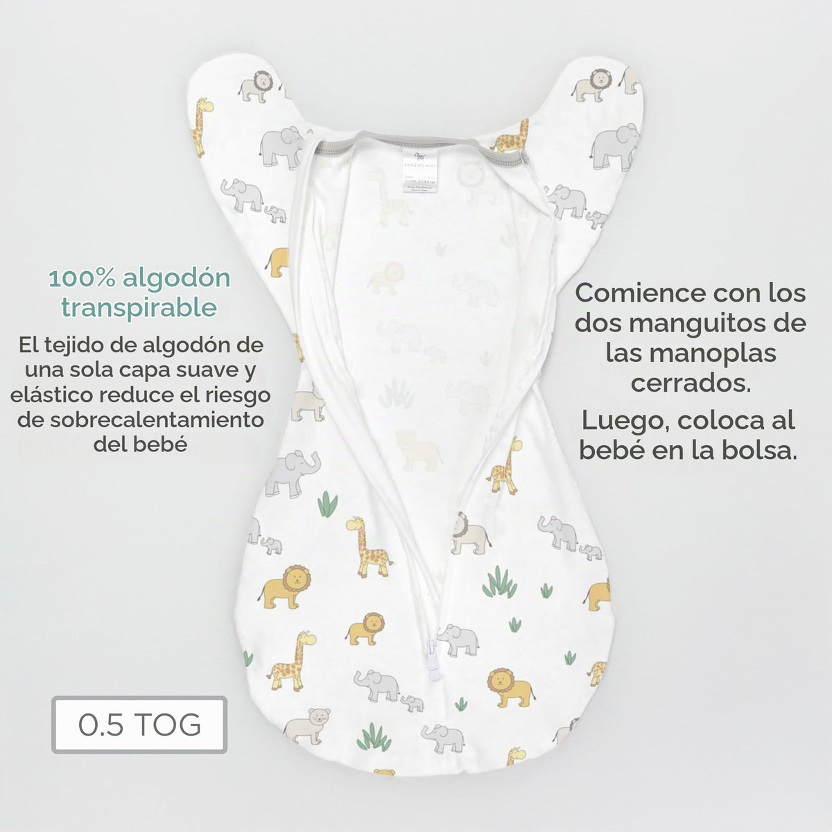 Increíble saco de transición para bebé, mangas de media longitud y puños de manopla para la transición del recién nacido al saco de dormir del bebé, manta portátil, Lrg, 6-9 meses, 20-22 libras, rosas