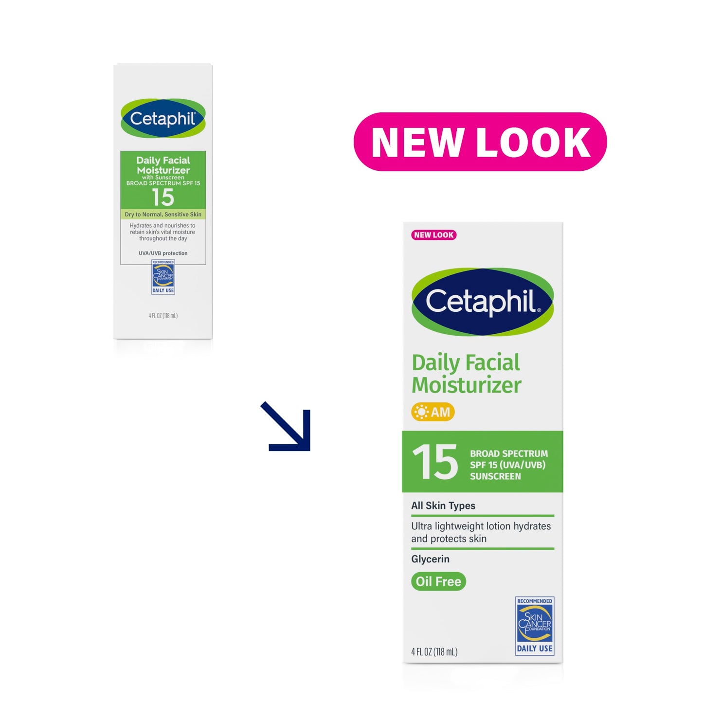 Hidratante Facial Diario Cetaphil sin Fragancia SPF 15 Botellas 4 Onzas Pack de 2