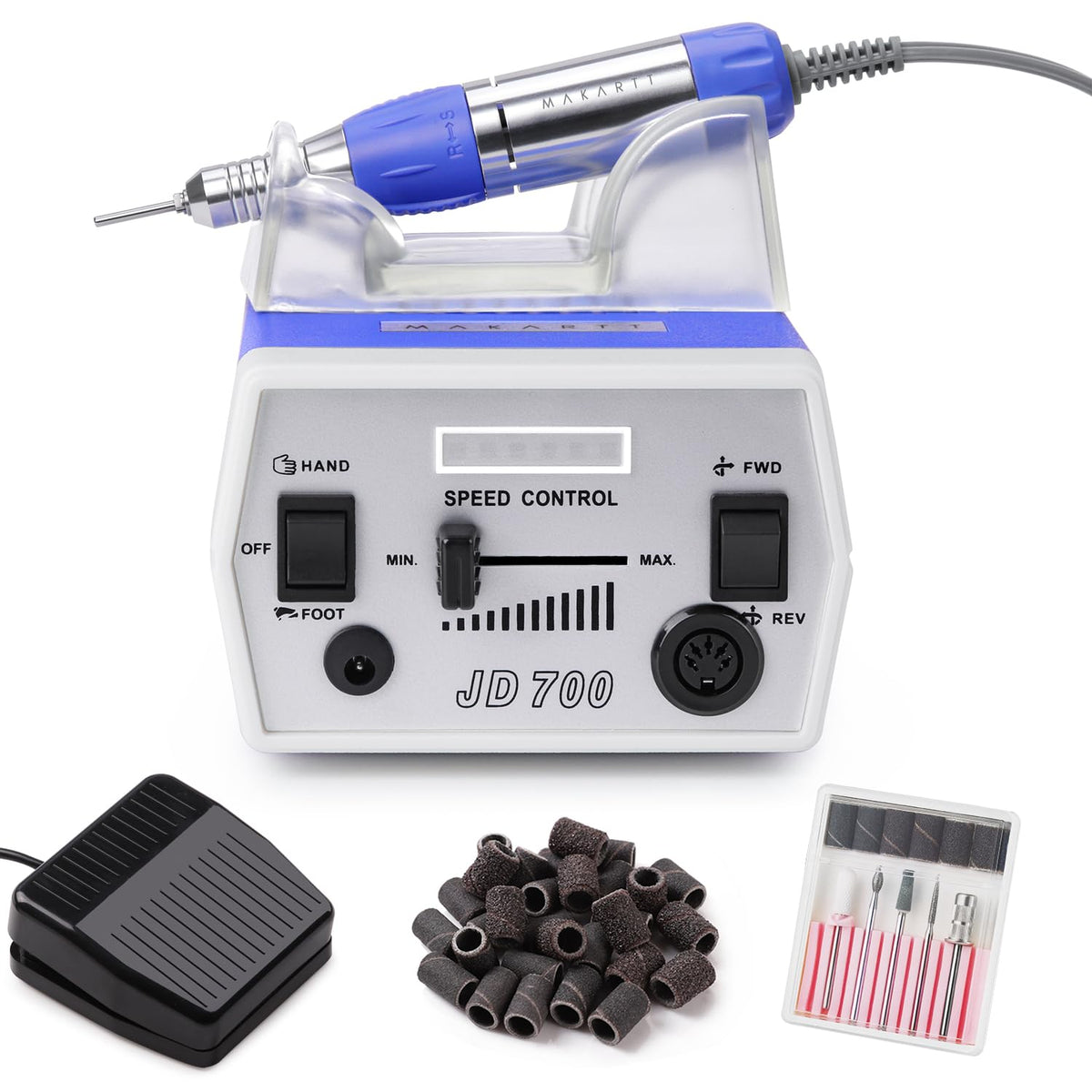 Torno Para Uñas Makartt 30000RPM Eléctrico Acrílico Gel Baja Calor Ruido Vibración