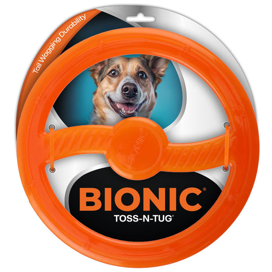 BIONIC Toss-N-Tug - Juguete para Perros de Alta Visibilidad, diseño Ligero para masticadores Ligeros
