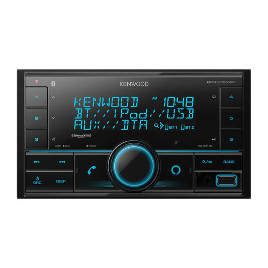 Kenwood DPX305MBT Receptor multimedia digital doble DIN en el tablero con Bluetooth (sin reproducción de CD) | Receptor estéreo para automóvil sin mecanismos | Amazon Alexa Ready - Negro