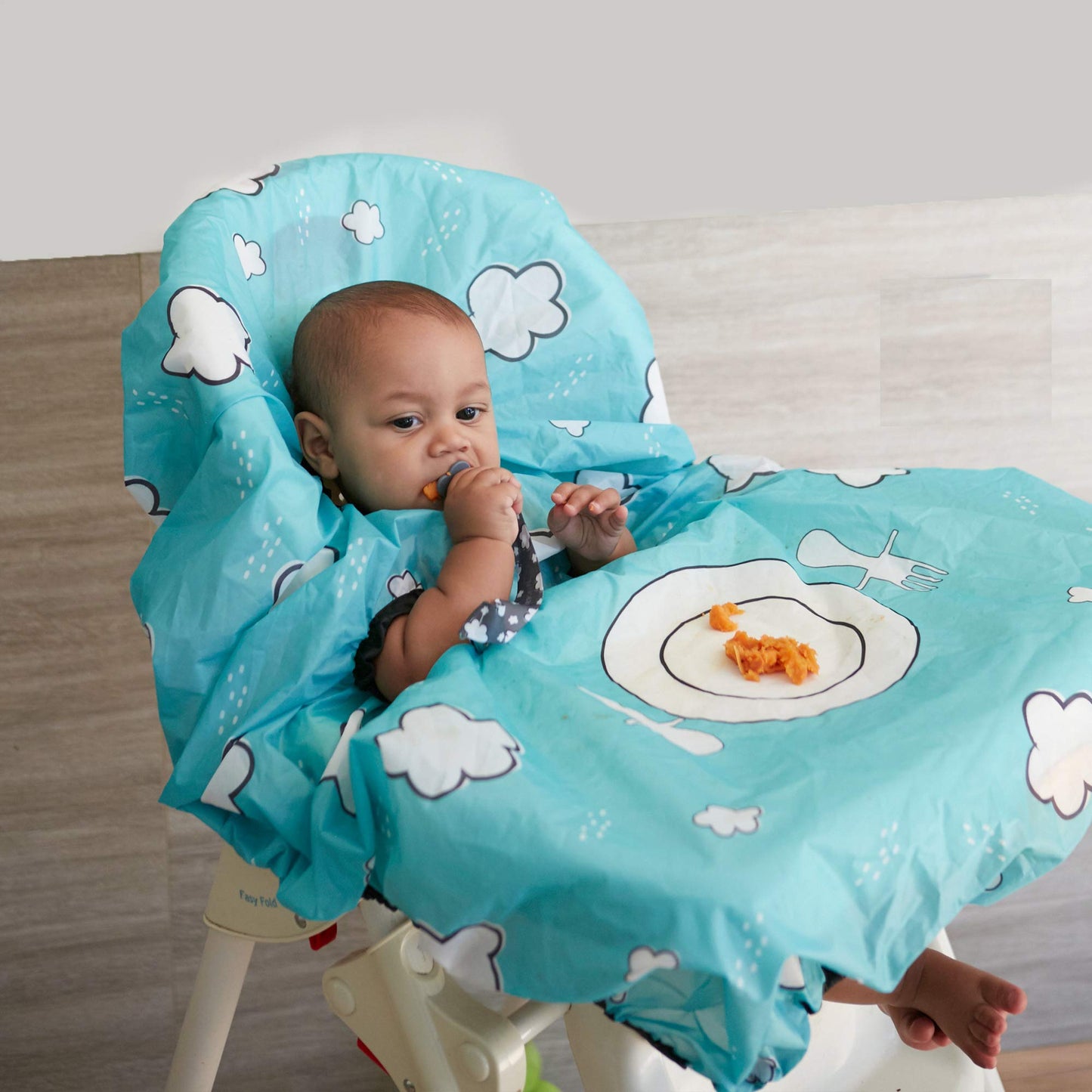 Grabease - Babero impermeable para bebés y niños pequeños, lavable a máquina, de 6 a 24 meses, color verde azulado