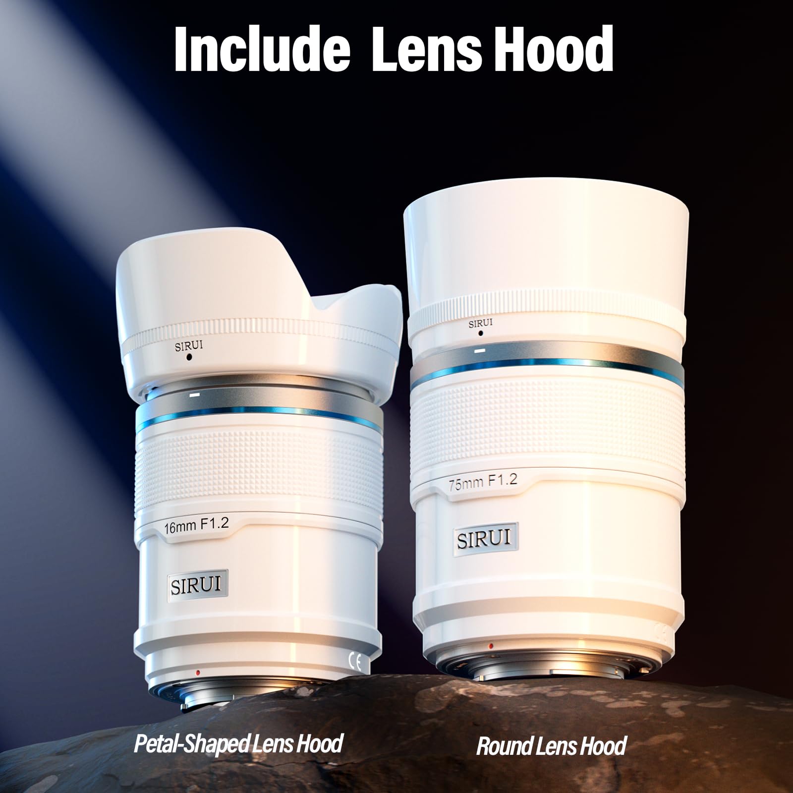 Sirui Sniper - Lente de Enfoque automático de 75 mm, teleobjetivo F1.2 APS-C para cámara A5 A6 A7 FX A9 ZV-E Series (Montaje E, Blanco)