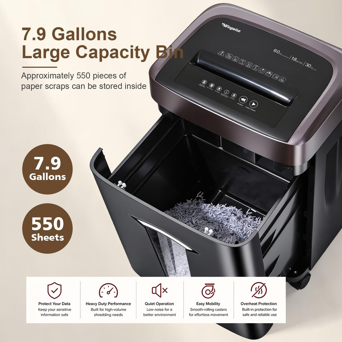 Trituradora de Papel Wingwise Microcorte Resistente 16 Hojas