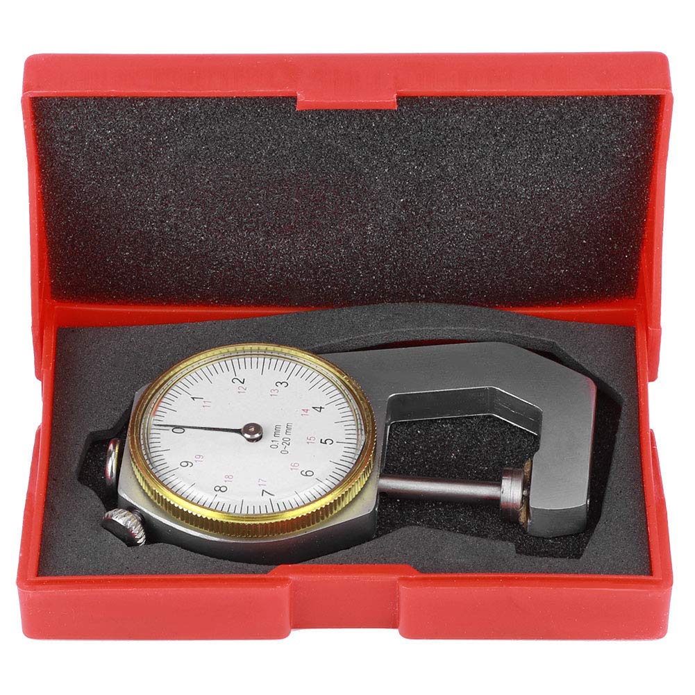 Medidor de Espesor Portátil Indicador de Esfera Redonda para Joyería Plata 0-20mm