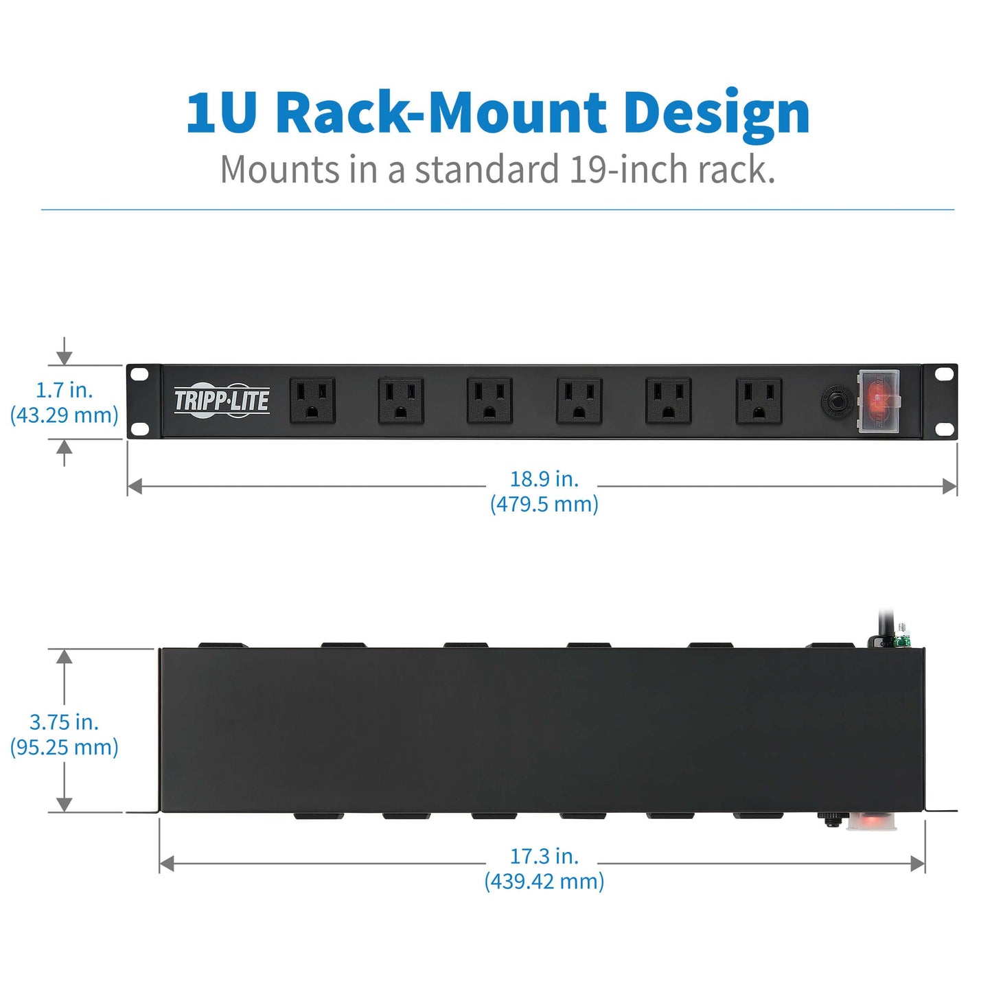 Regleta y Rack Tripp Lite Metal 120V 12 Salidas 1U