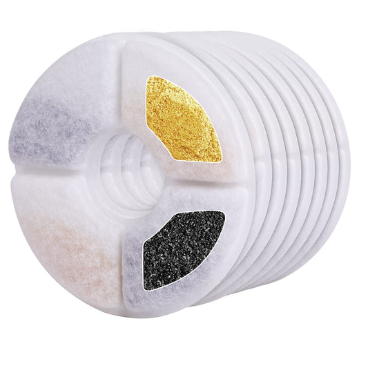 Bigqin 8 Piezas Filtros Fuente para Gatos, Filtro de Repuesto para Fuente Agua para Mascotas con Resina y Carbón Activado Filtro Fuente, para Dispensador Agua Automático Fuente para Beber