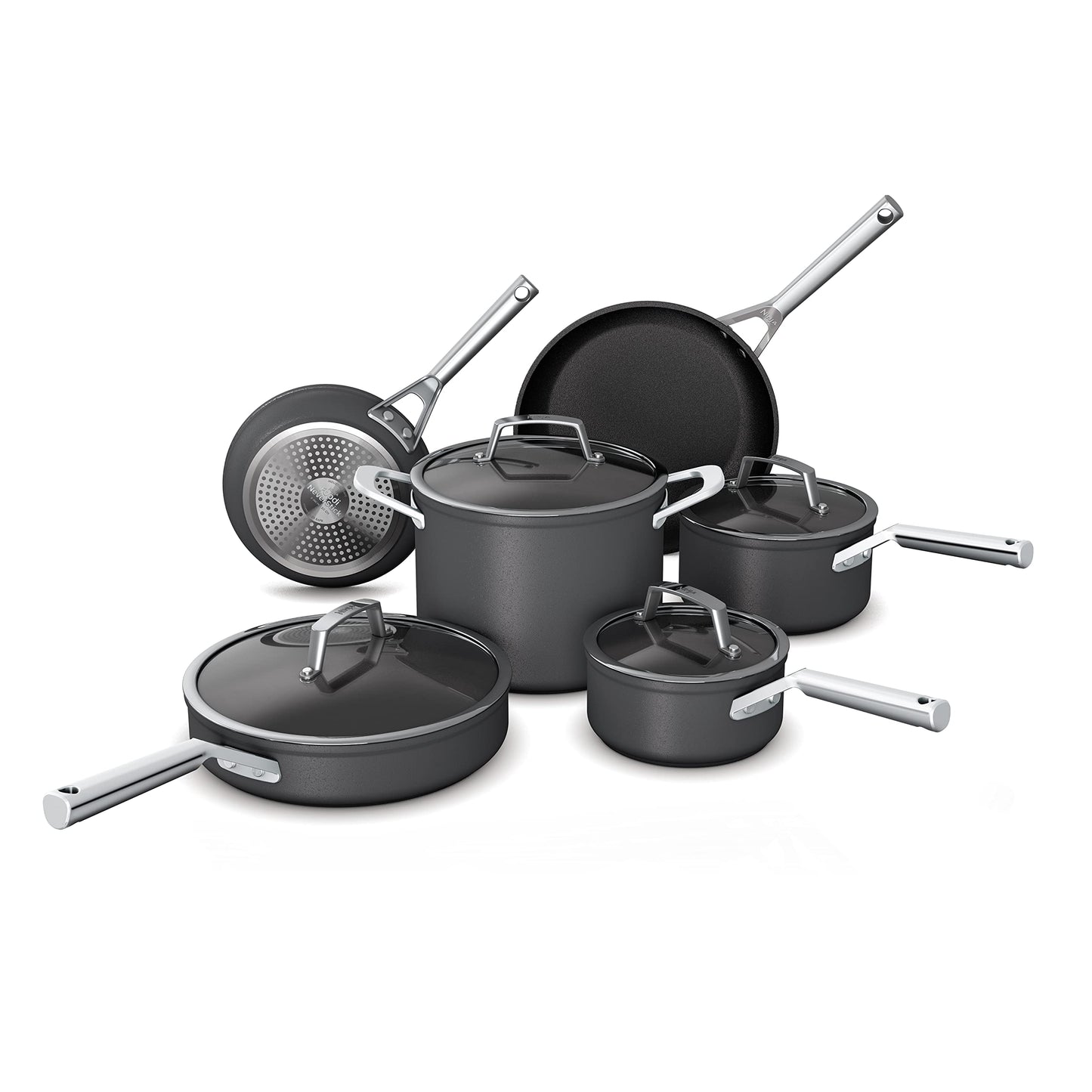 Juego de Utensilios de Cocina Ninja Foodi Gris Pizarrón de Anodizado Duro Antiadhesivo y Nunca Pegar