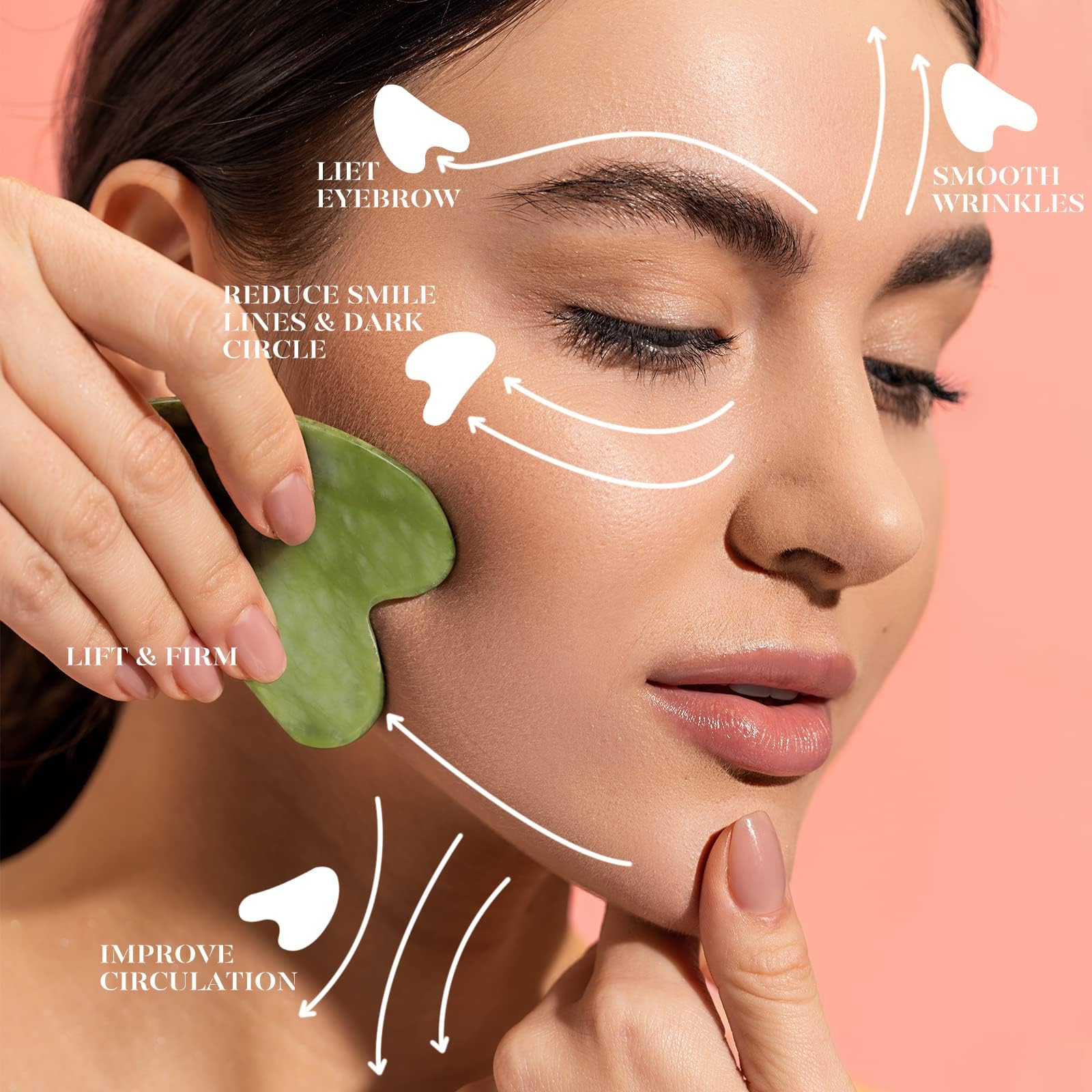 Gua Sha & Jade Roller Set Facial Beauty Tools, BAIMEI Face Roller and Guasha Facial Tool for Face, Neck and Eye Treatment Facial Roller for Skin Care Routine