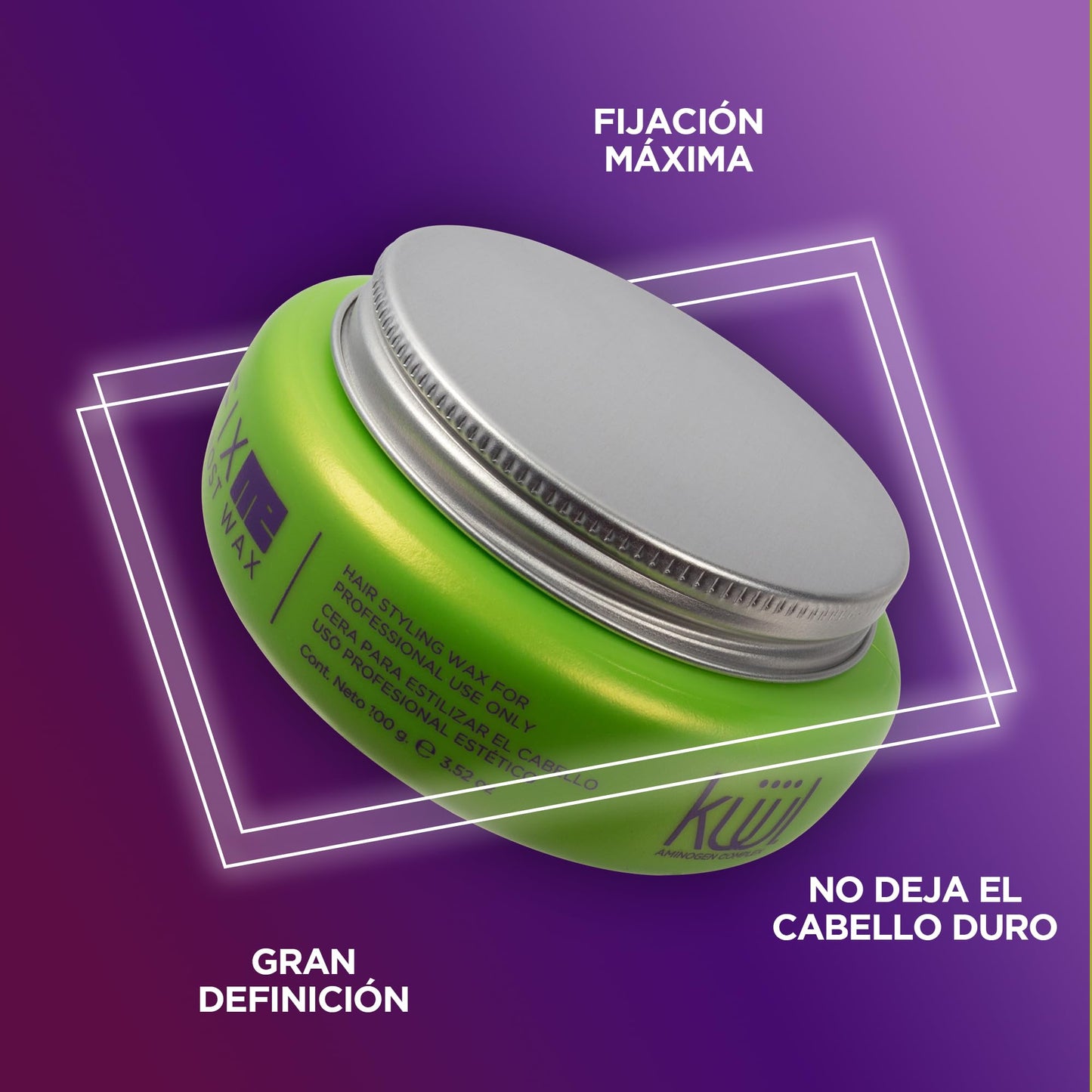 KÜÜL - Fix Me Frost Wax Cera para Cabello 100 g, de Aspecto Natural y Apariencia Brillante, Separa y Define el Cabello, Aporta 100% Brillo, No Deja el Cabello Duro, Ideal para Cabello Abundante