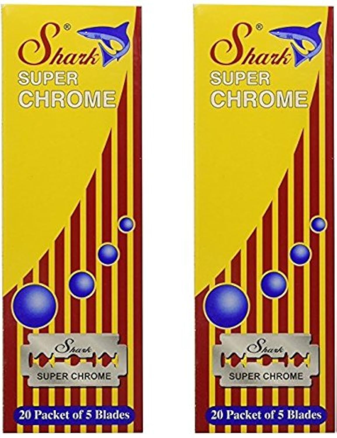 Shark Super Chrome Double Edge Safety Razor Blades, 200 blades (40x5)