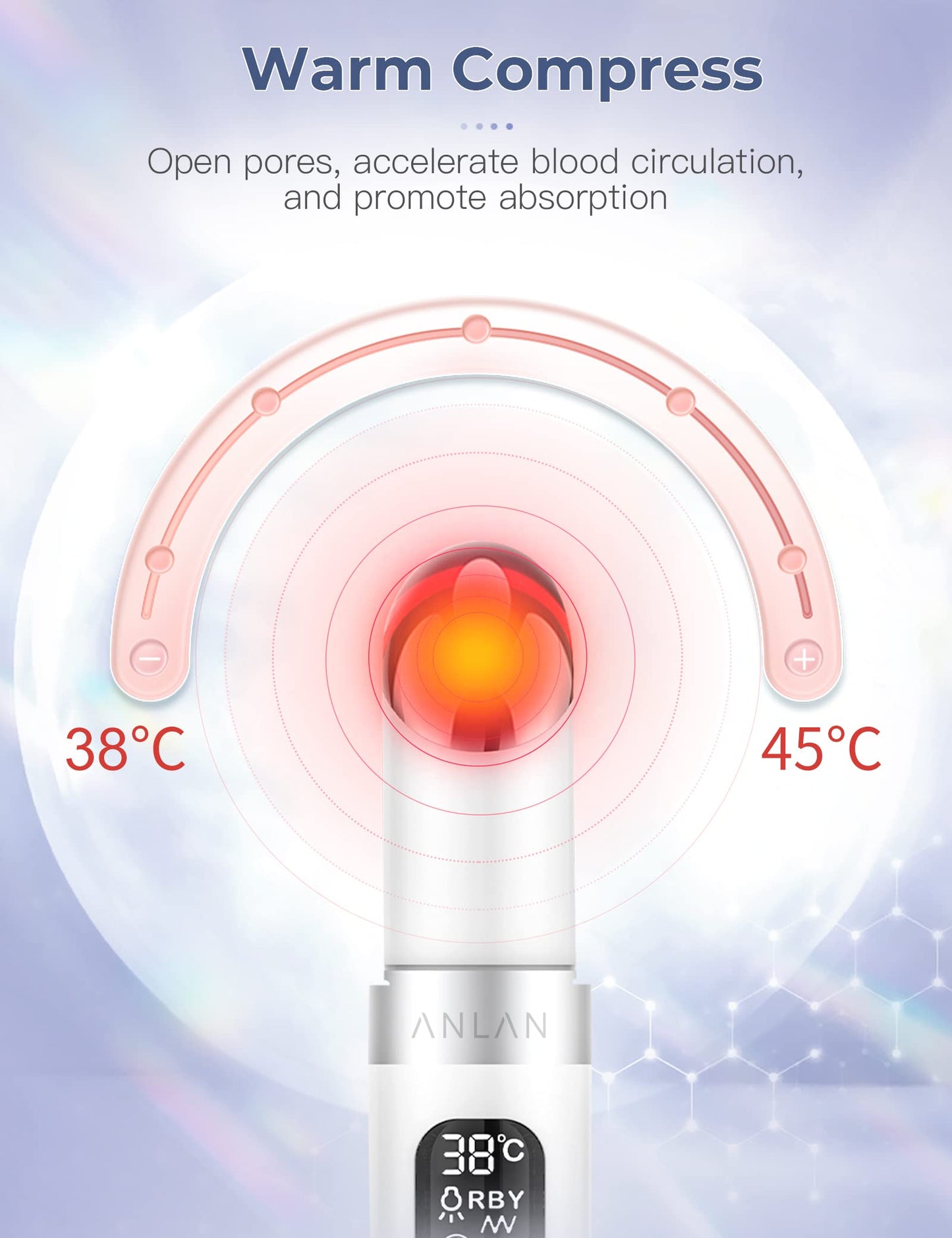 ANLAN Masajeador de Ojos Eléctrico, EMS Dispositivo de Ojos Antiarrugas y Antiedad, 3 Modos de LED Terapia, 38-45 ℃ Compresa Caliente, Mejora Ojeras, Bolsas, Hinchazón, Arrugas, Contorno de Ojos
