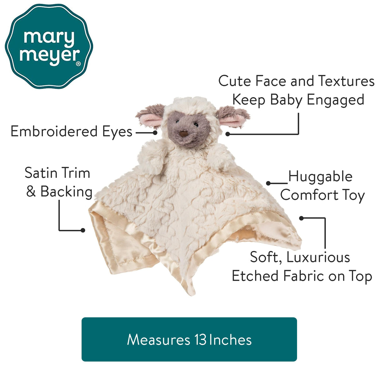 Mary Meyer Putty Obeja Blanca (Cobija Satinada) Plush