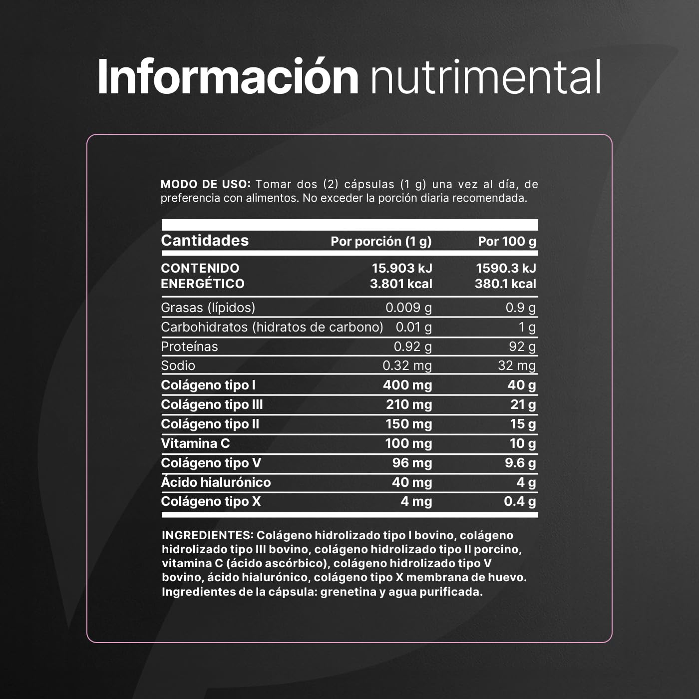 B Life Colágeno Hidrolizado Tipo I, II, III, V y X | 400 cápsulas | Con Vitamina C y Ácido Hialurónico | 1000 mg por porción | Ingredientes Naturales | Collagen Blend I, II, III, V X