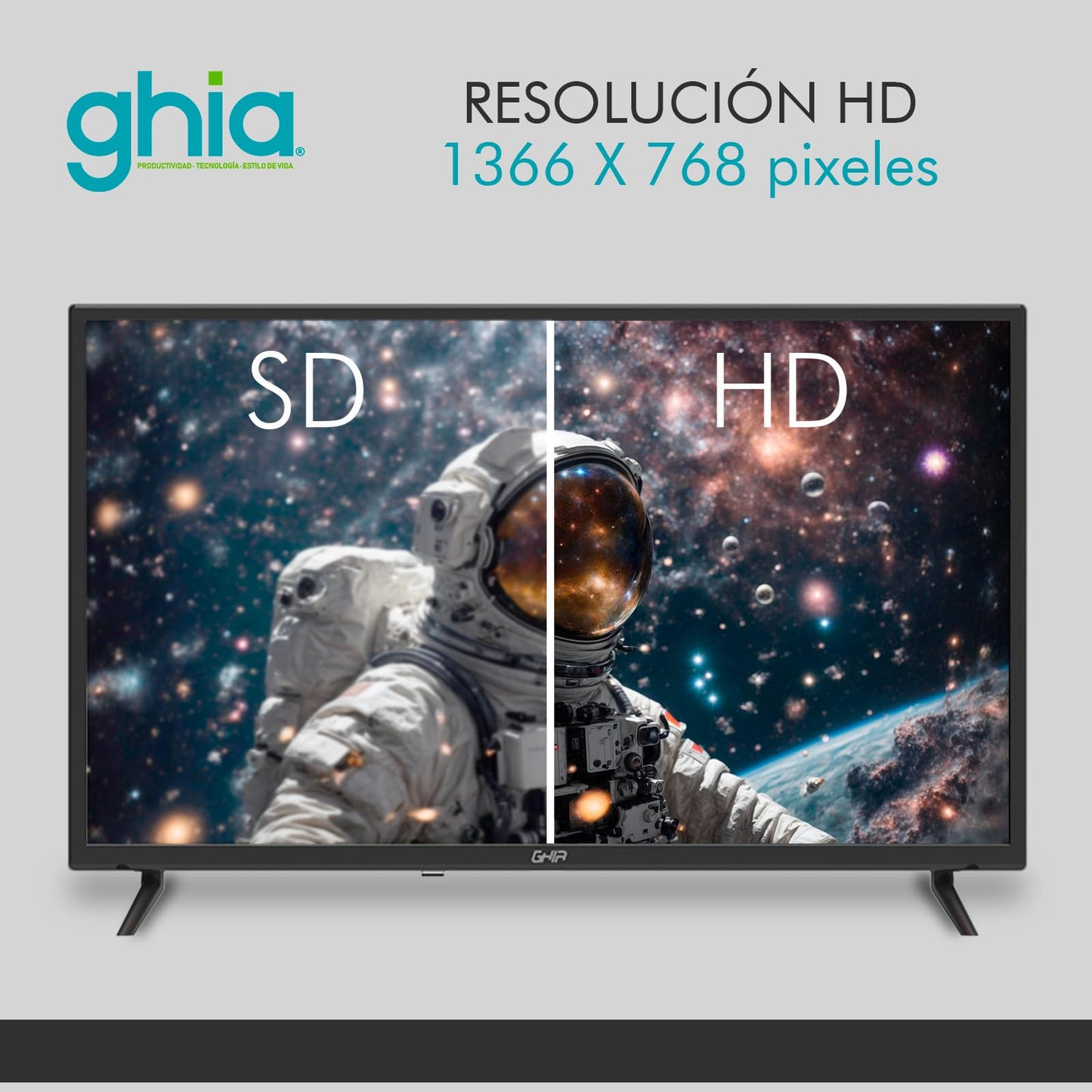 GHIA Televisión Pantalla 32 Pulgadas Básica HD G32BHD22