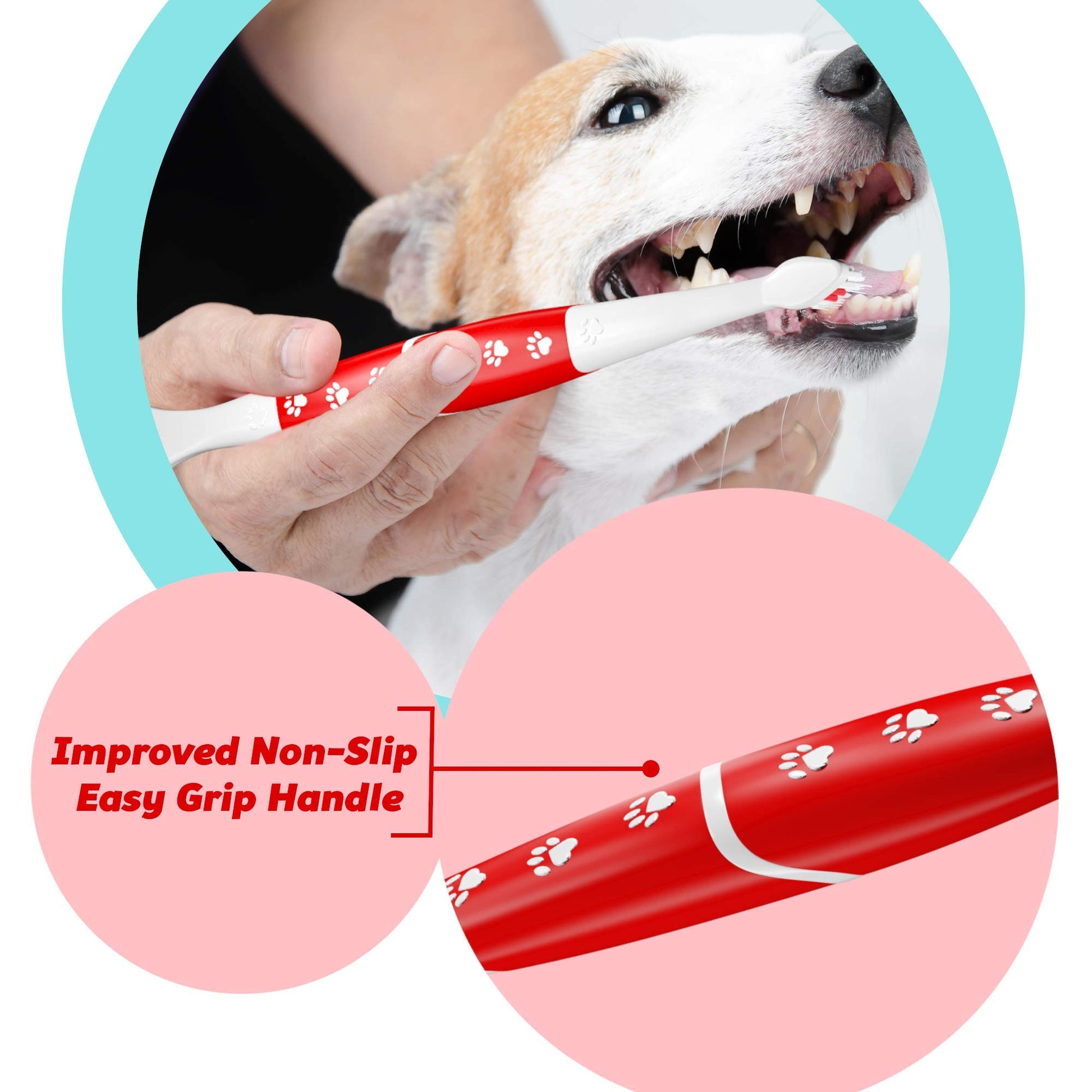 cepillo para polvo de dientes para mascotas para perros, gatos con cerdas suaves, fácil limpieza de dientes y cuidado dental, cepillo para polvo de dientes antideslizante de doble cabeza para perro, elige tu paquete (paquete de 2)