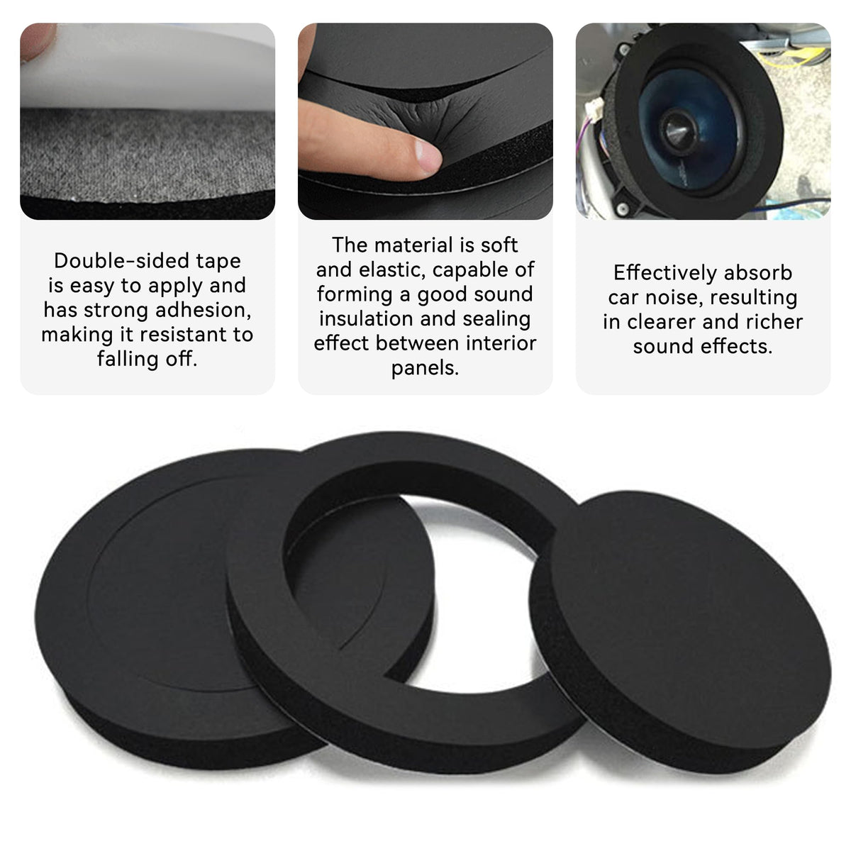 Anillos de Espuma Gilovc 6.5 Pulgadas para Altavoz de Vehículo para Mejorar Sonido Estéreo