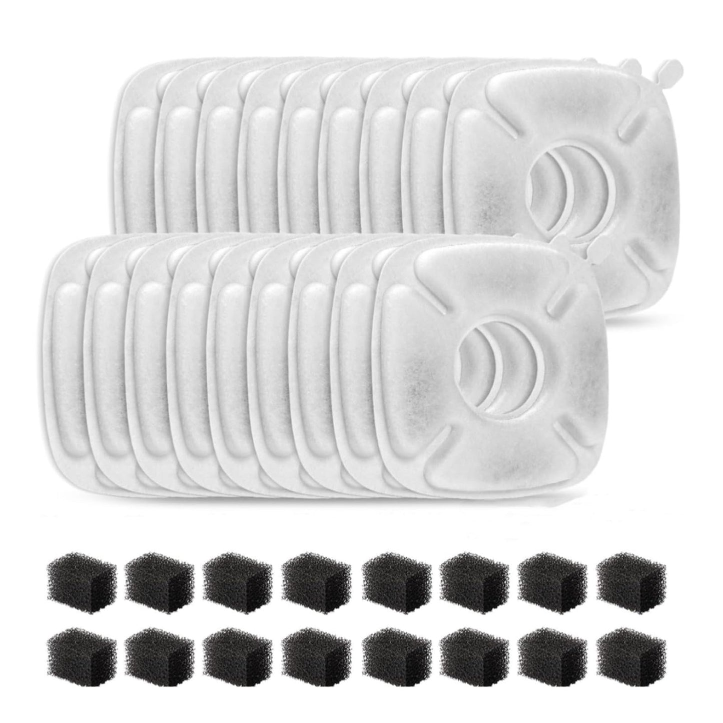 Allxin - Filtros de repuesto para fuentes de gatos de 4 pulgadas con esponjas prefiltrantes para dispensador automático de agua para perros de 74 onzas, 94 onzas y 148 onzas (16 unidades)