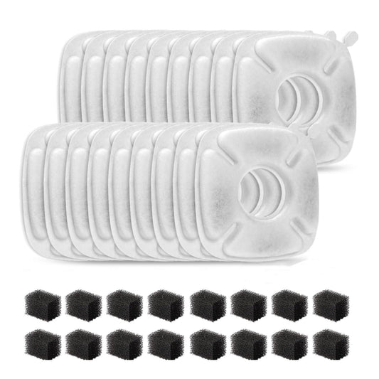 Allxin - Filtros de repuesto para fuentes de gatos de 4 pulgadas con esponjas prefiltrantes para dispensador automático de agua para perros de 74 onzas, 94 onzas y 148 onzas (16 unidades)