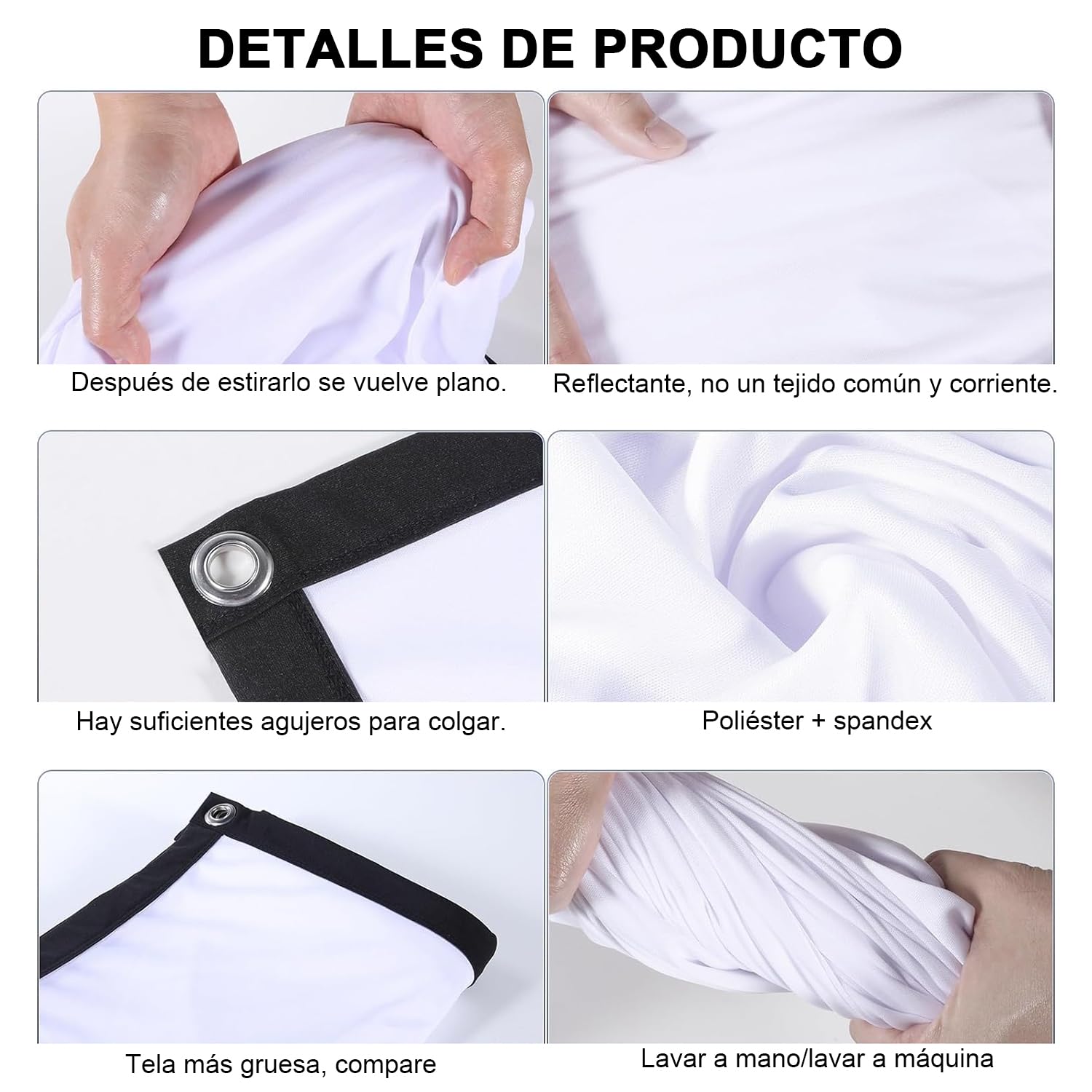 Pantalla para Proyector, Tela para Proyector de100 Pulgadas, Visualización de Proyección, Antiarrugas, HD 4K Lona para Proyector,Pantalla de Cine Plegable para Interior y Exterior (espesado-100)