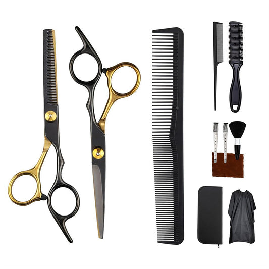 Tijeras Para Cortar Cabello Profesional, Tanto Profesionales Como Para El Hogar, Haz Que Tu Experiencia De Corte Sea MÁS CÓModa, Para Hogar/Sala De Belleza/BarberÍa(Negro)